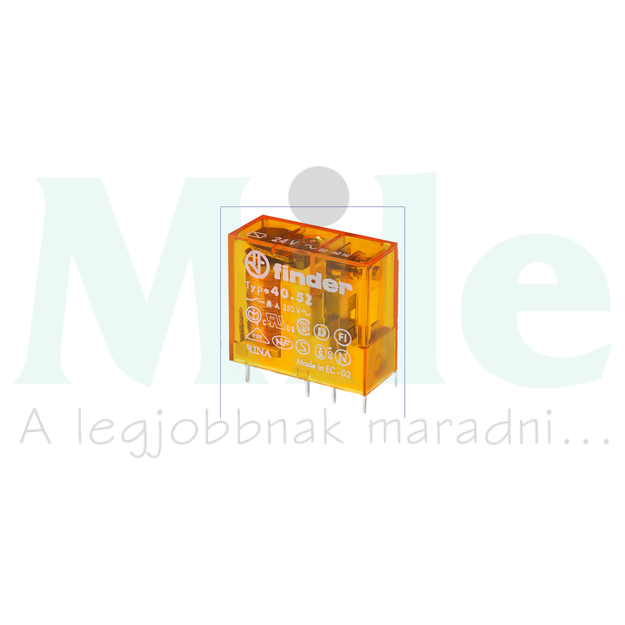 Miniatűr relé NYÁK/dugasz 8A 2v 8A 110V50Hz monostabil IP20 40.52.8.110.0000 FINDER