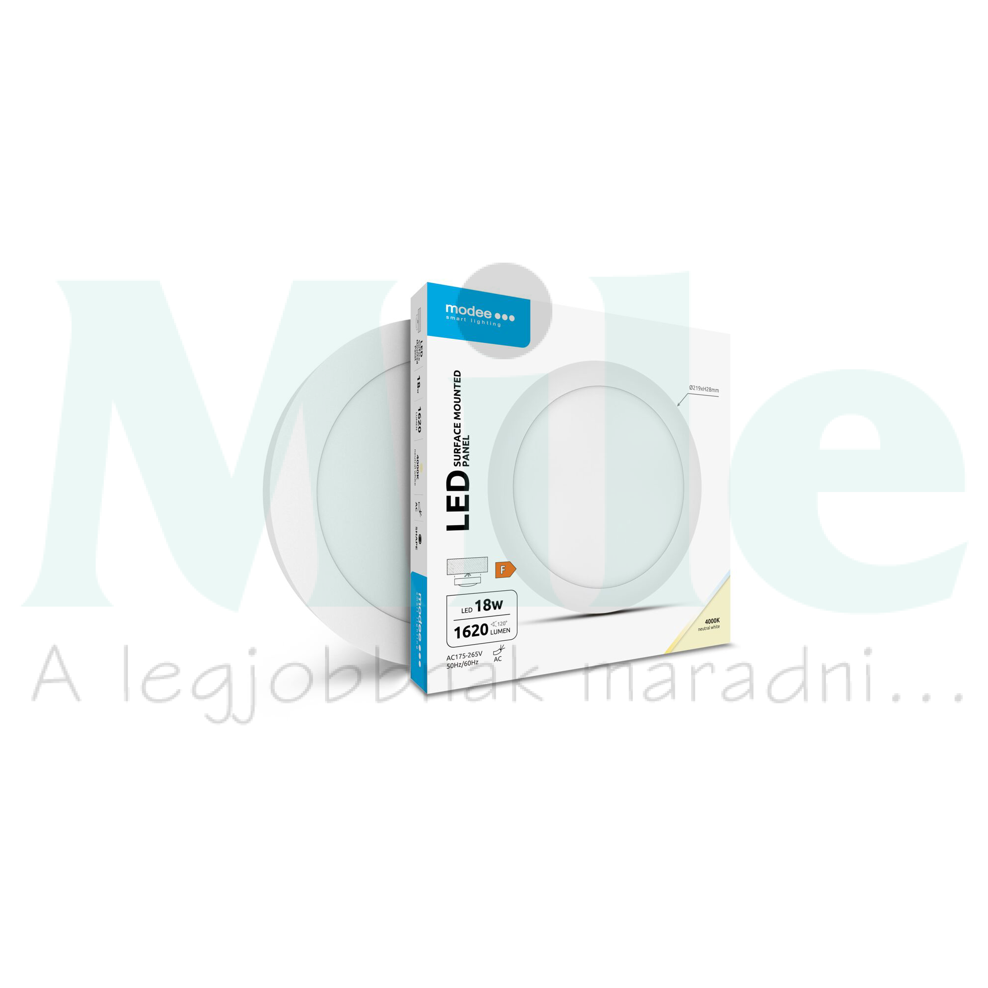 LED panel kerek falon kívüli 1x 18W 175-265V AC 1620lm 4000K IP20 30000h A2-series Modee