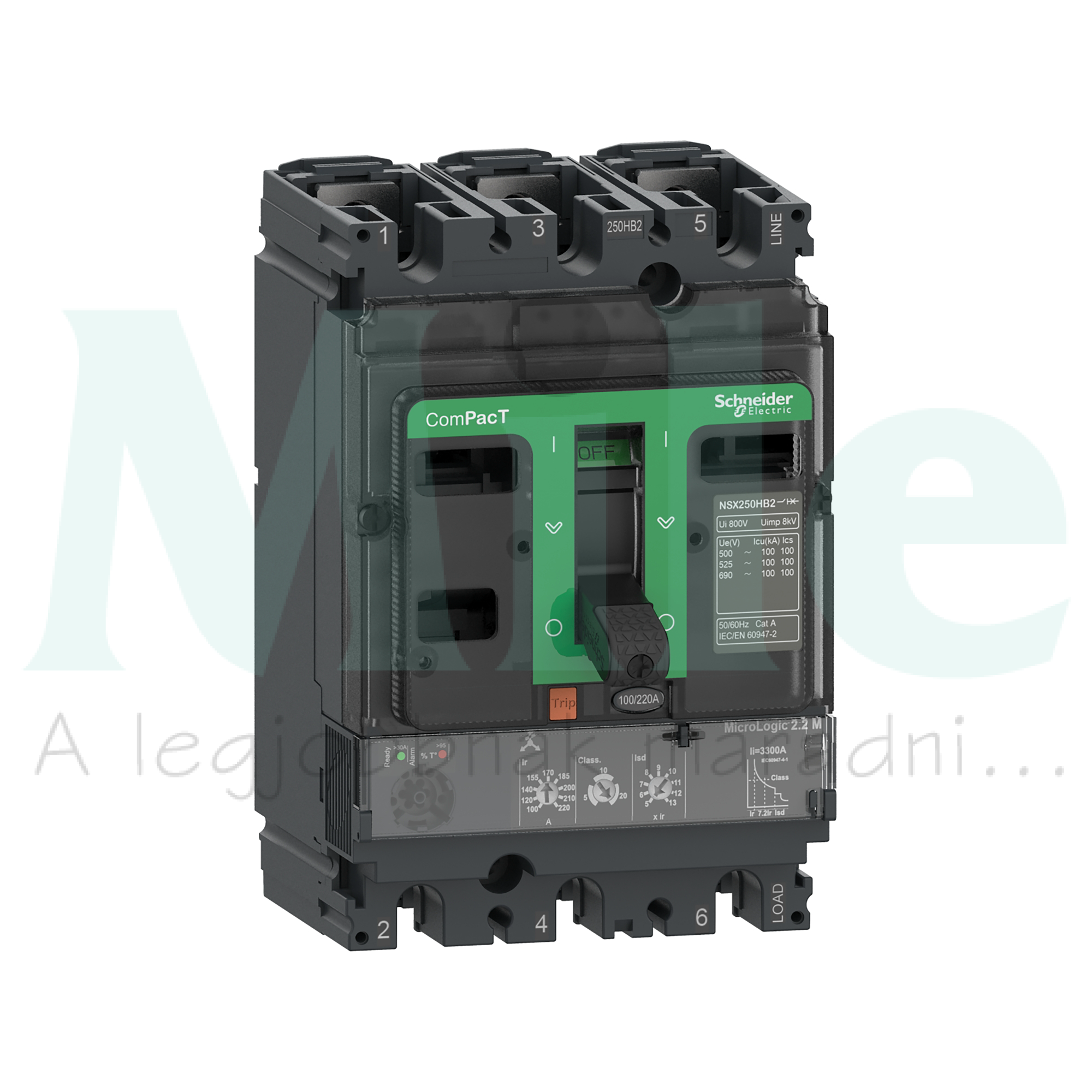 Motorvédő megszakító 3P3D 12-25A-hő fix elektronikus ÚjGen NSX100HB1 Mic2.2M-25A Schneider