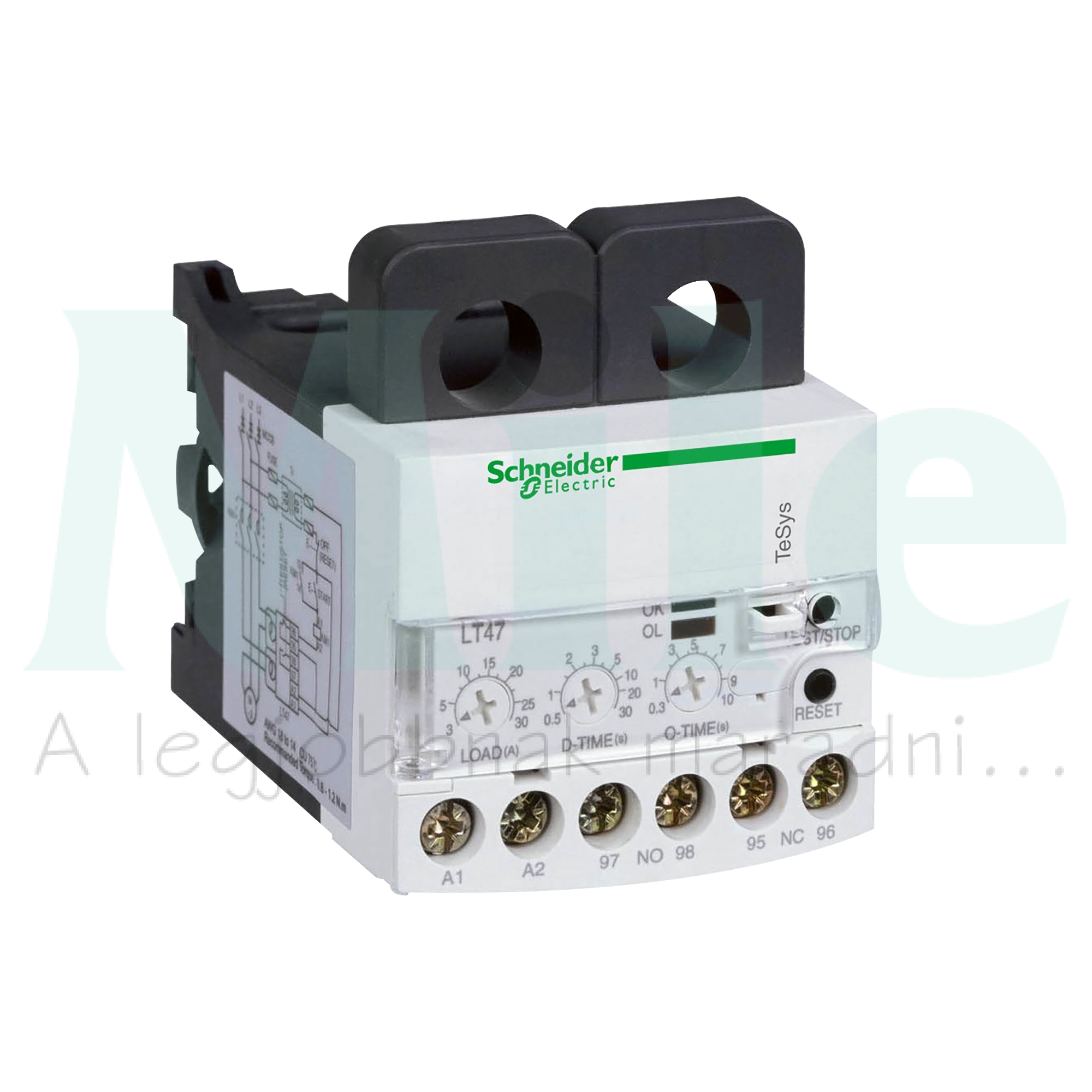 Motorvédő relé (hőkioldó) 3-25A 1-ny 1-z önállóan szerelhető csavaros TeSys LT47 Schneider