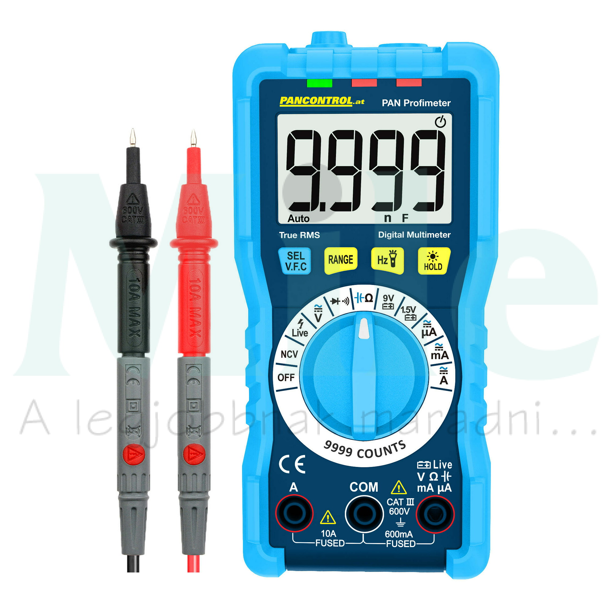 Multiméter V-A-Ohm-°C digitális 600VDC 600VAC 10ADC 10AAC 20MOhm Pancontrol