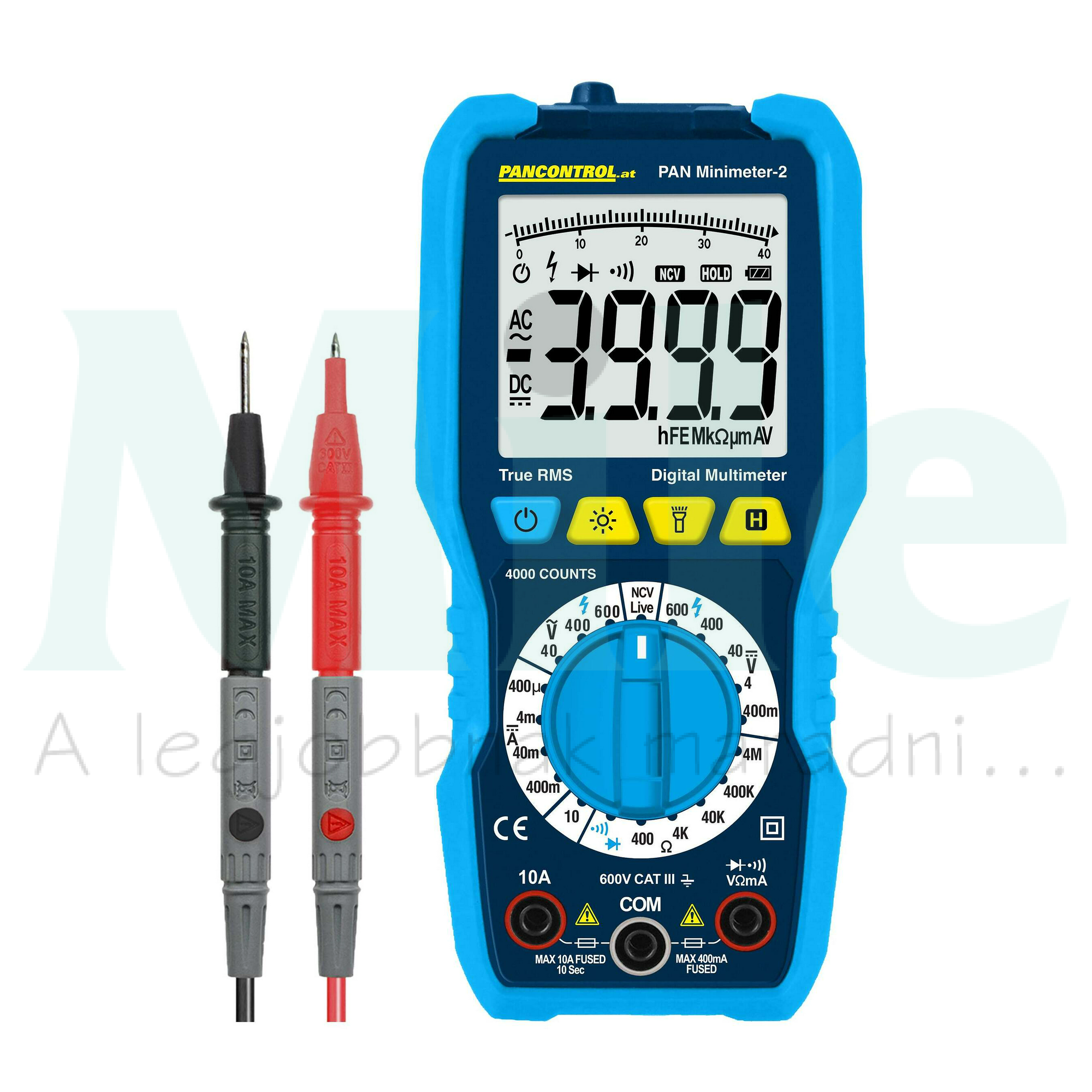 Multiméter V-A-Ohm digitális 600VDC 600VAC 10ADC 2MOhm Pancontrol