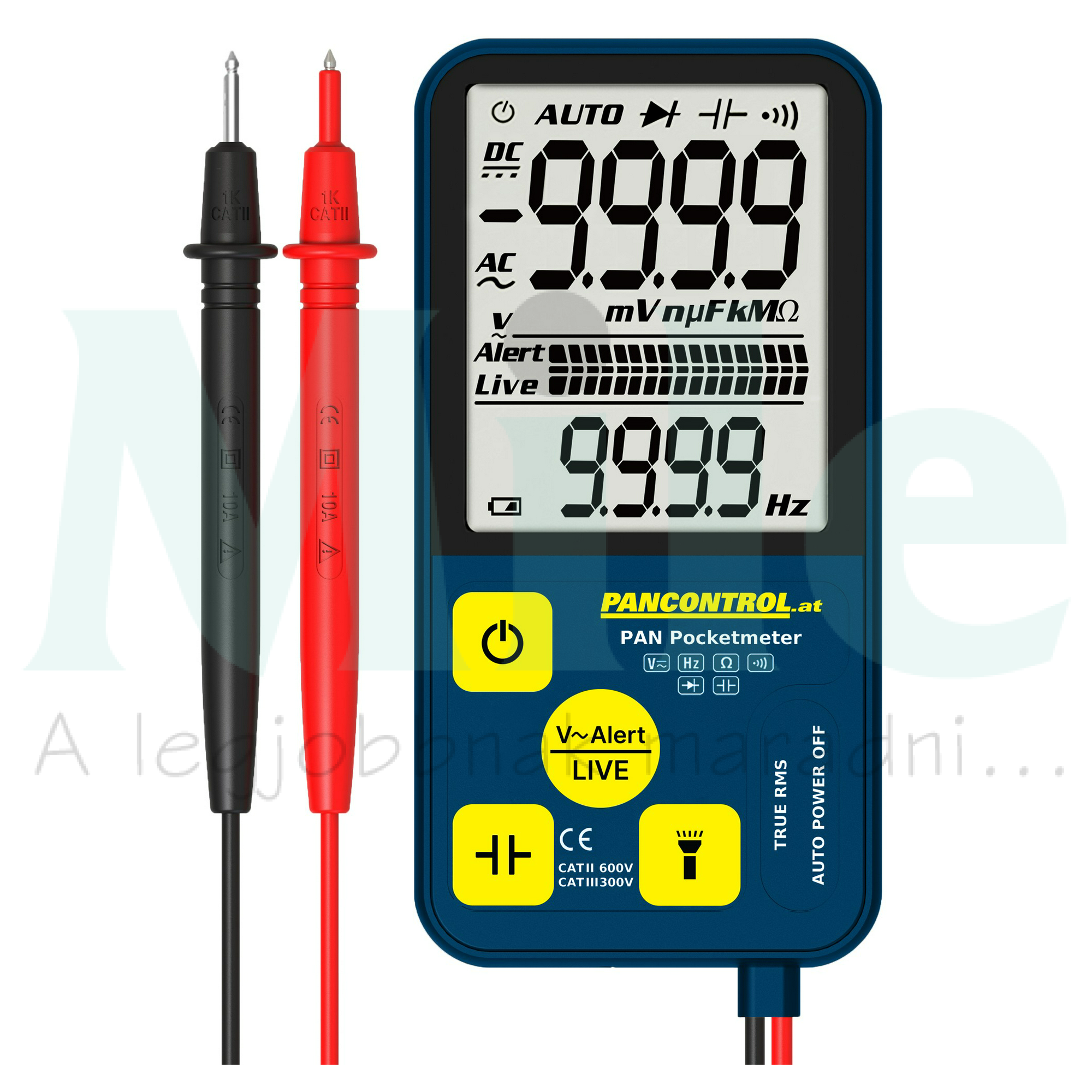 Multiméter V-Ohm-µF-Hz digitális 600VDC 600VAC 10MOhm Pancontrol