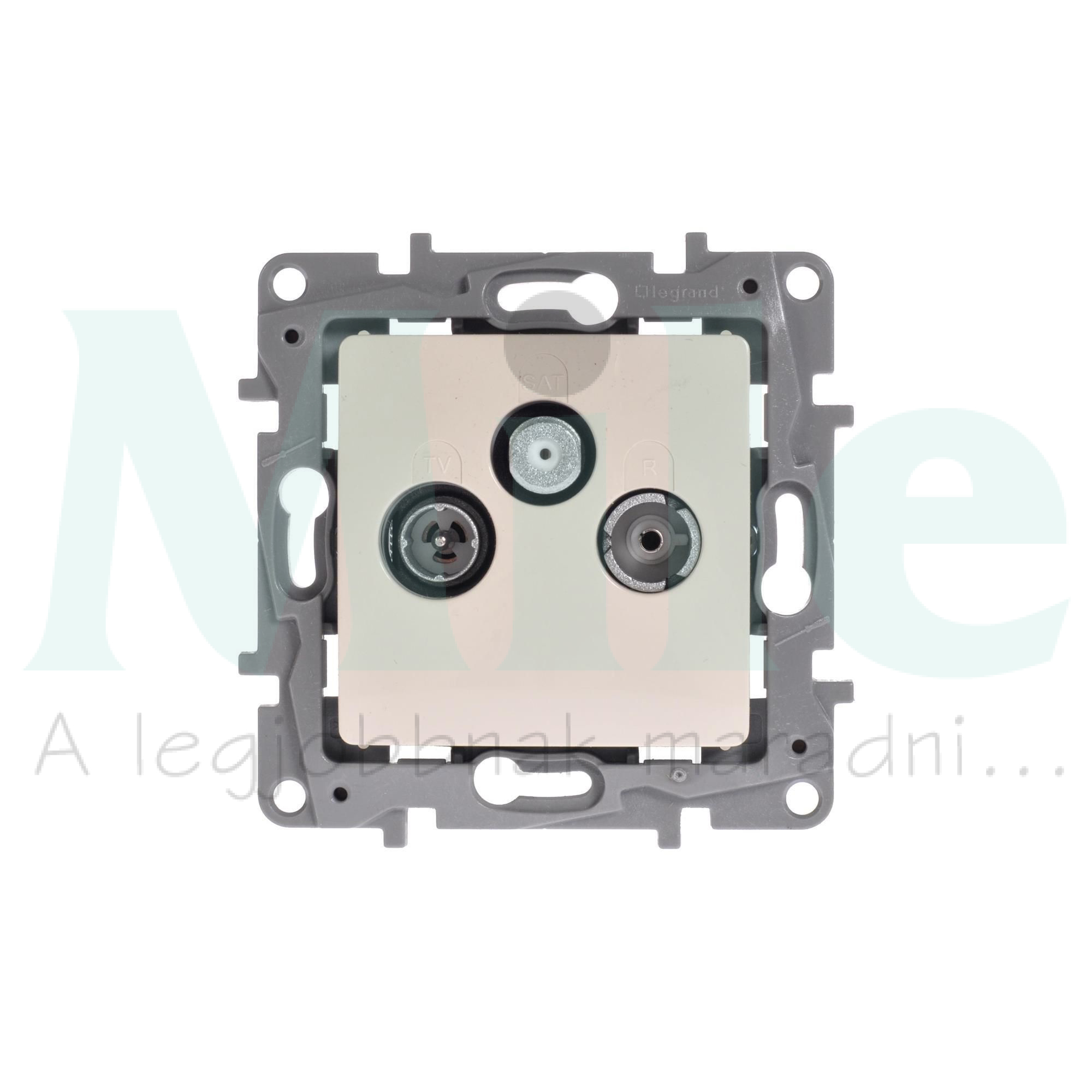 Niloé antenna aljzat TV-R-SAT süllyesztett bézs 3-kimenet MM-végzáró 10dB/860MHz LEGRAND