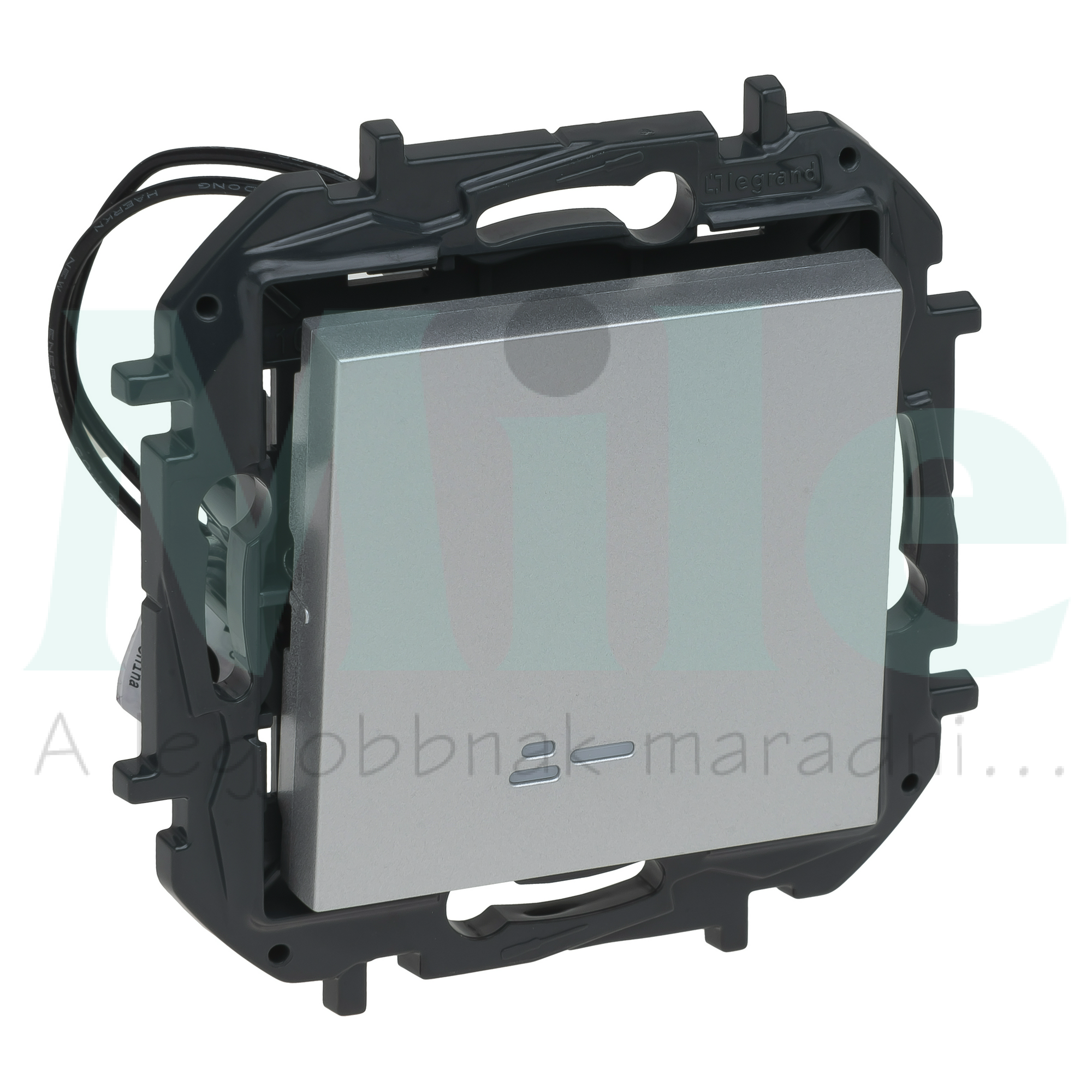 NiloéStep 106 váltókapcsoló +jelzőfény betét közp. fedéllel alumínium süllyesztett rugós LEGRAND