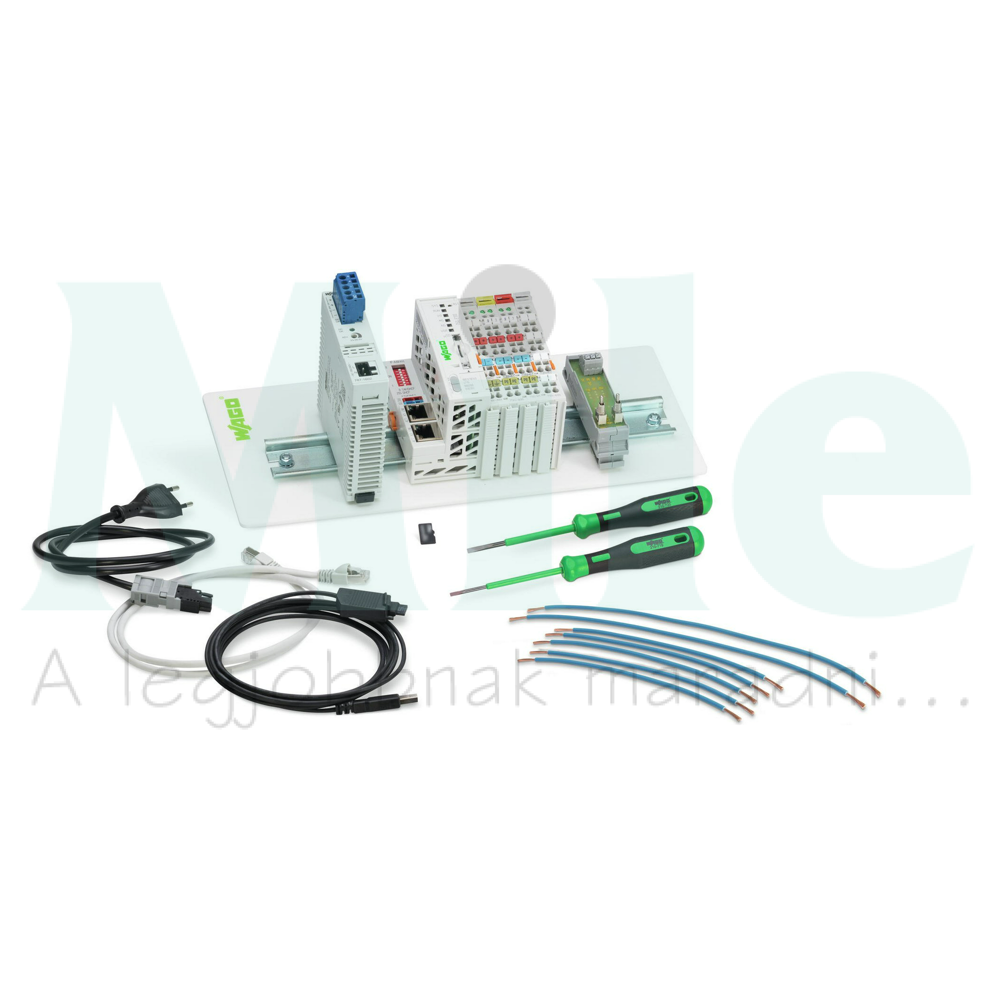 PLC indulókészlet PFC100 + I/O + táp + USBkábel + microSD + kiegészítők e!COCKPIT WAGO
