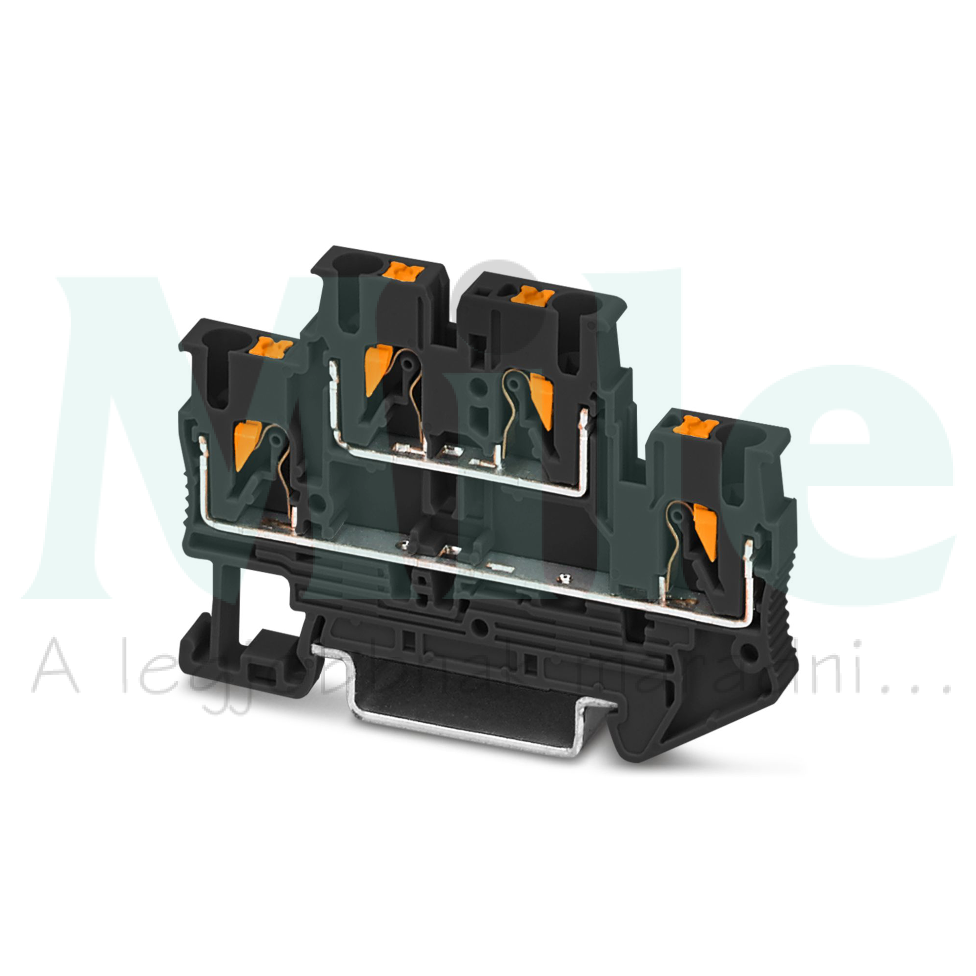 PTTB 2,5 BK Fekete emeletes rugós sorkapocs 2,5mm2 TS35