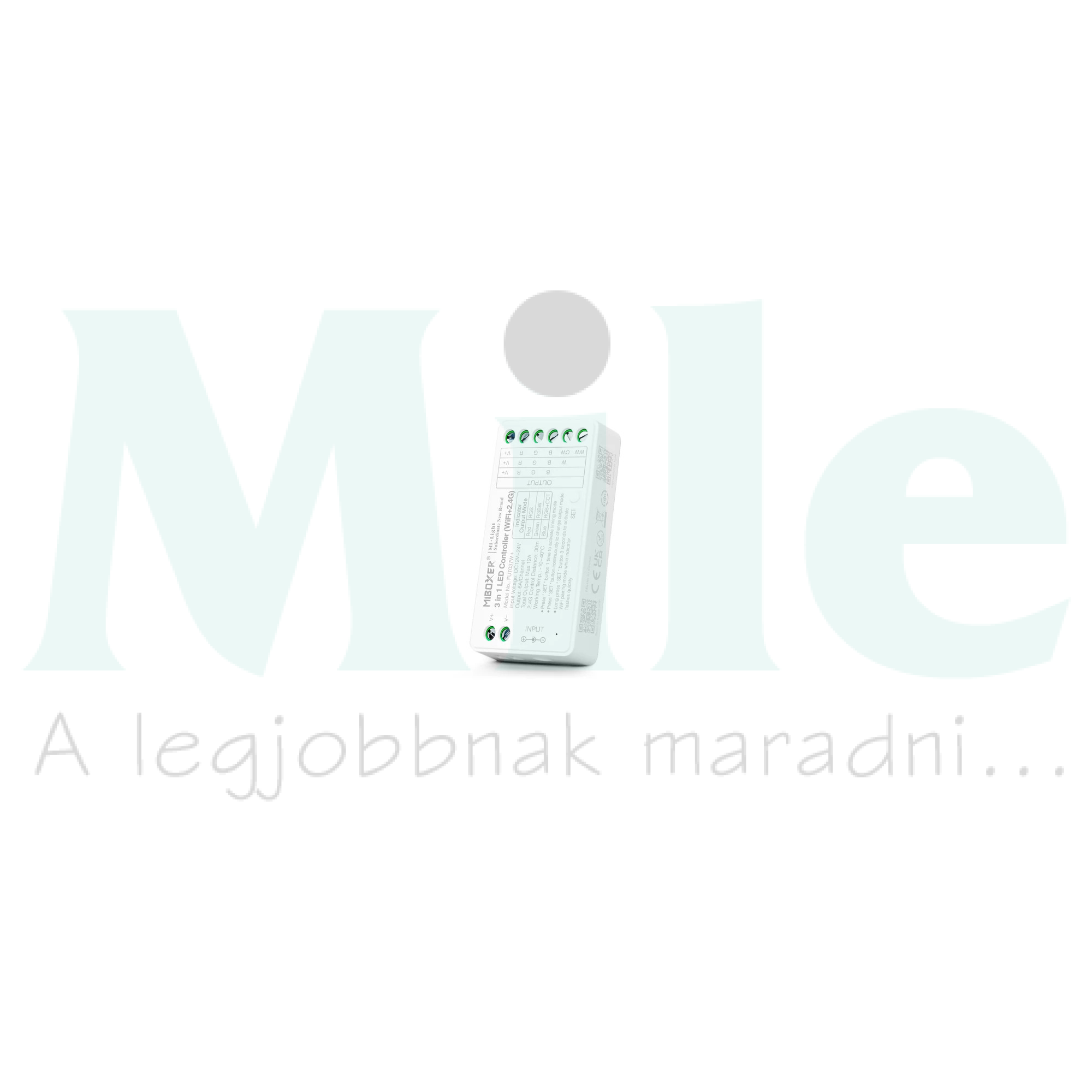 RF LED vezérlő WiFi+2,4GHz 3in1 RGB/RGBW/RGB+CCT 144-288W 12-24V 12000mA IP20 Mi-Light