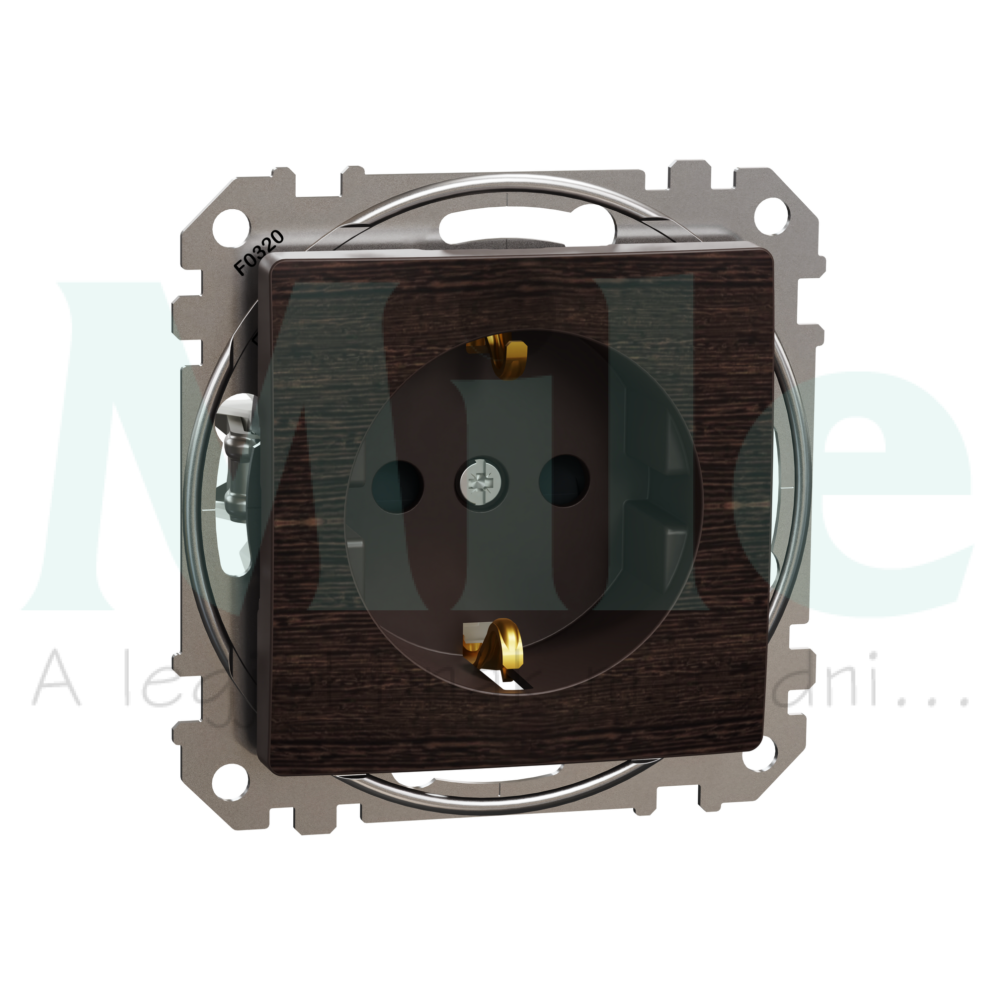 SEDNA 162 dugalj 2p+f csatlakozóaljzat biztonsági zsaluval rugós bekötés 16A wenge