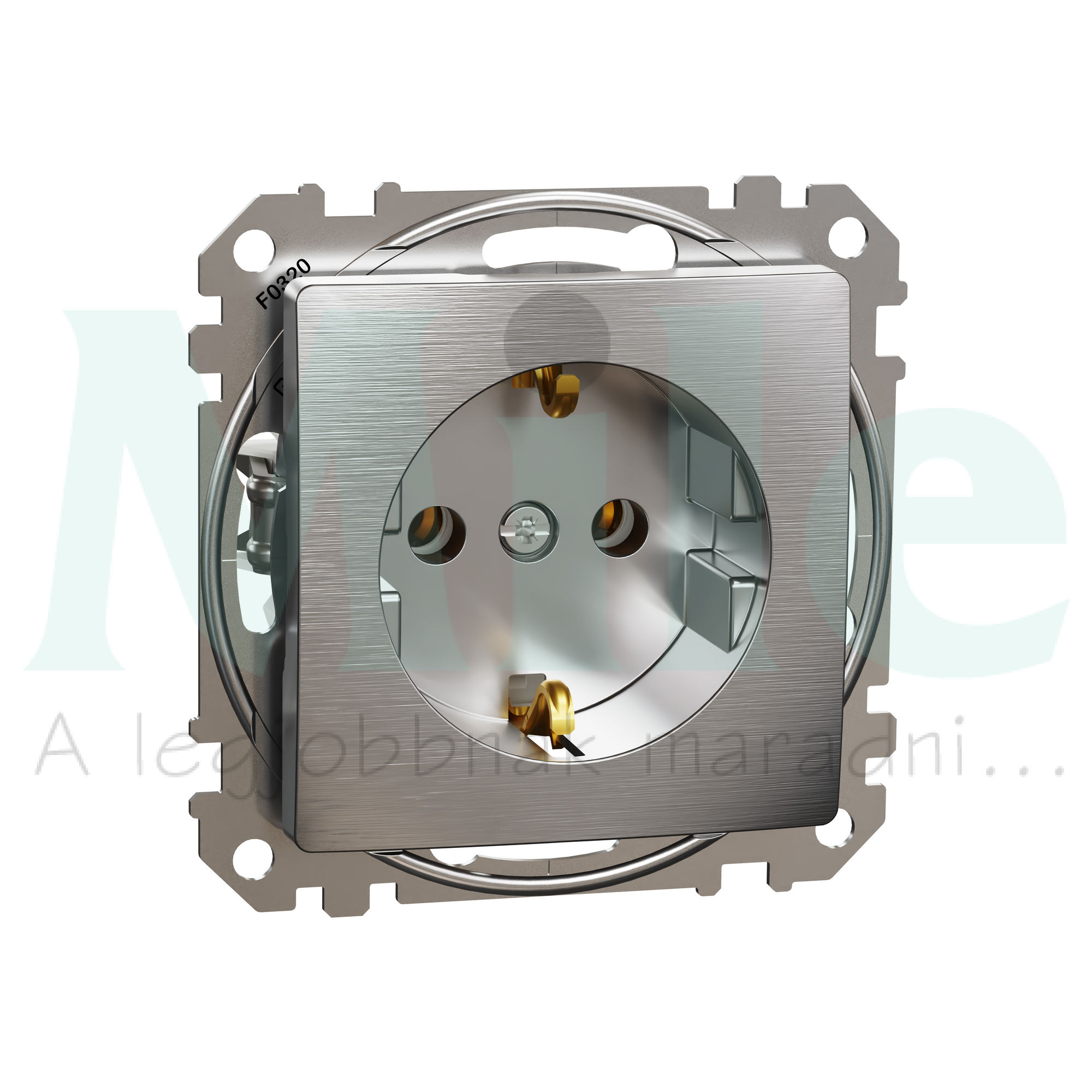 SEDNA 162 dugalj 2p+f csatlakozóaljzat rugós bekötés 16A szálcsiszolt alumínium