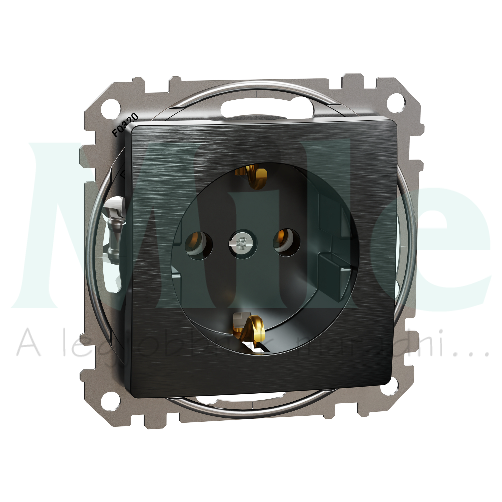 SEDNA 162 dugalj 2p+f csatlakozóaljzat rugós bekötés 16A szálcsiszolt titánium