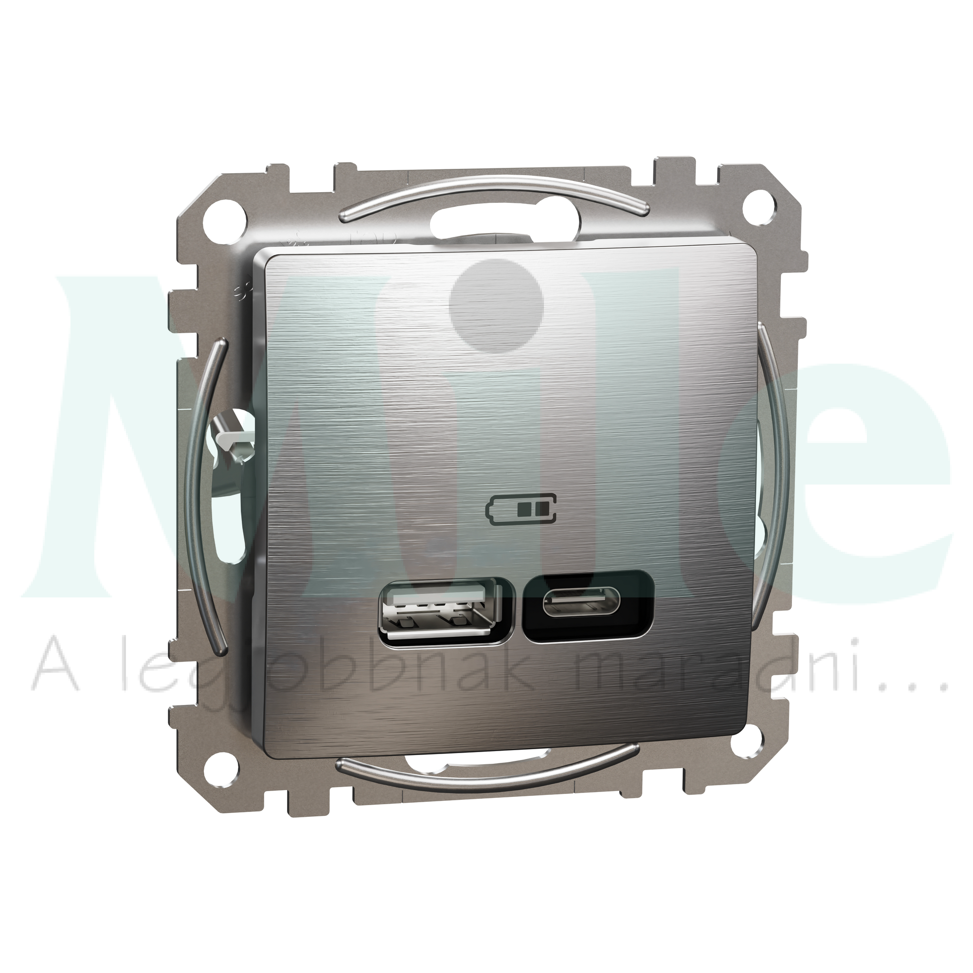 SEDNA Dupla USB töltő A+C 21W szálcsiszolt alumínium