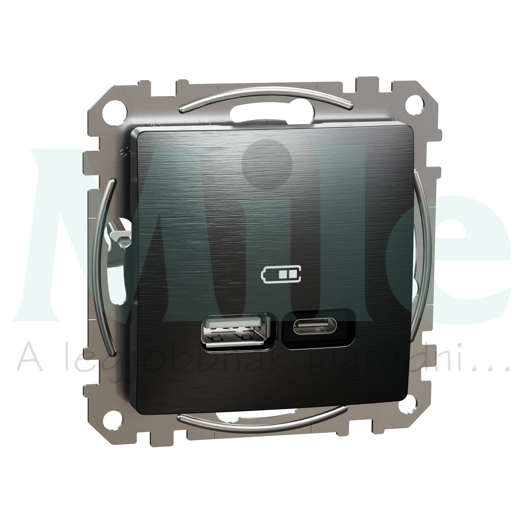 SEDNA Dupla USB töltő A+C 21W szálcsiszolt titánium