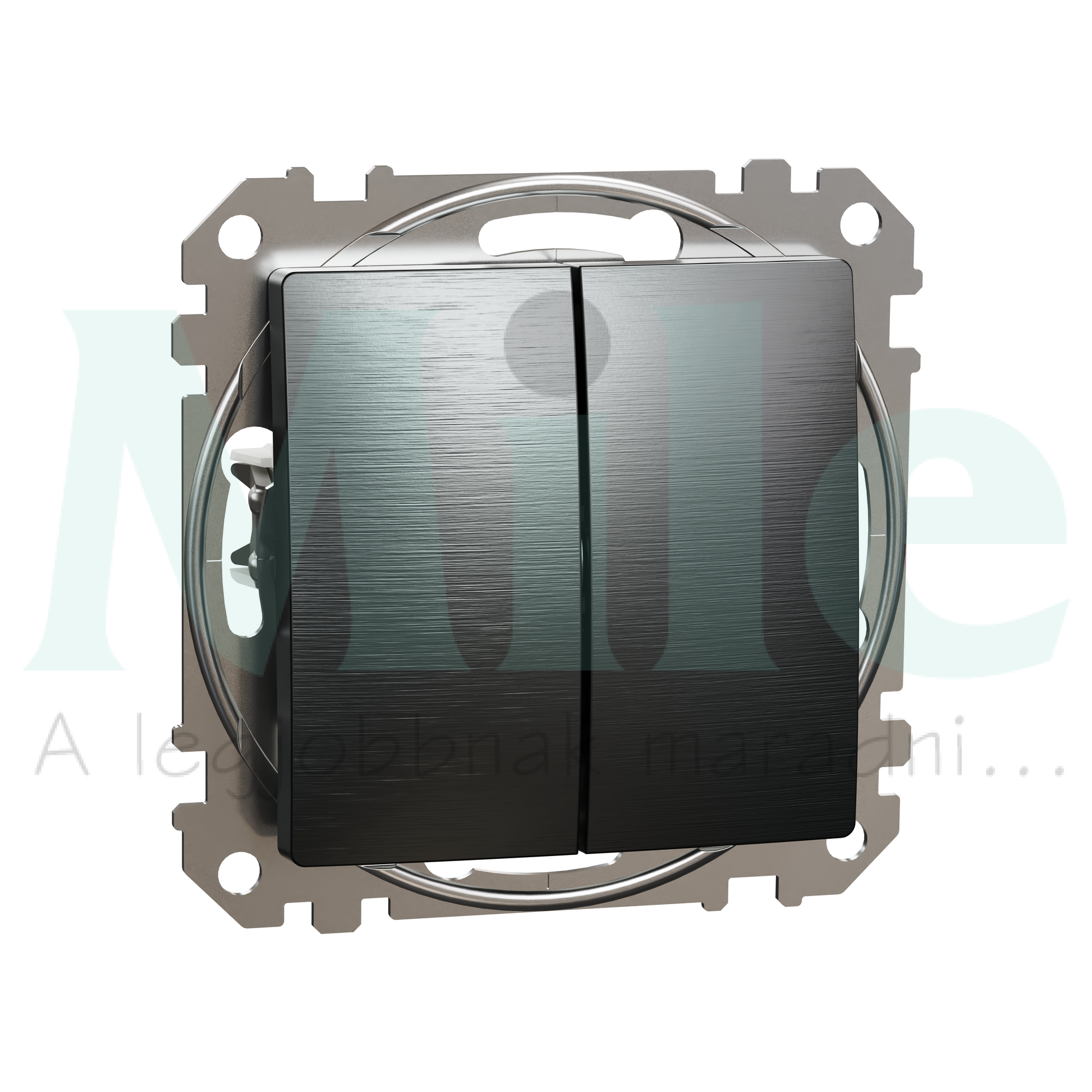 SEDNA Kettős váltókapcsoló rugós bekötés 10AX 106+6 szálcsiszolt titánium