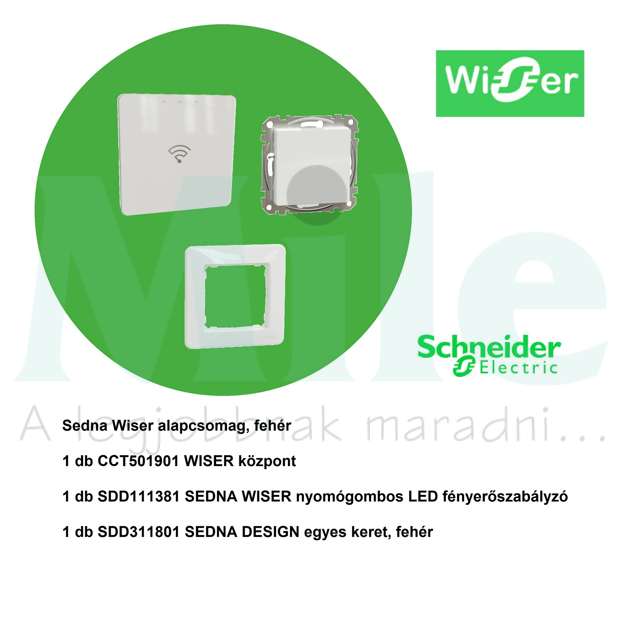 SednaWiser SednaWiser alapcsomag fehér (CCT501901 +SDD111381 +SDD311801) süllyesztett Schneider