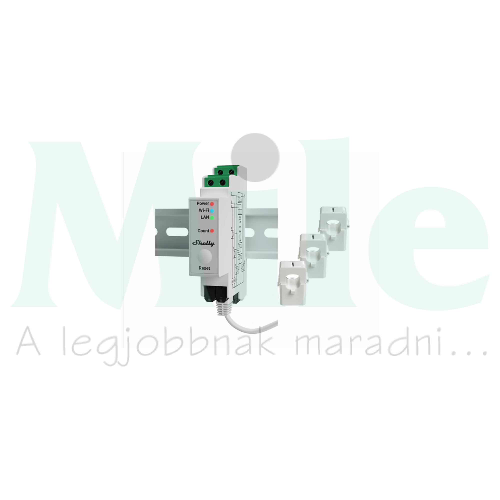 Fogyasztásmérő 3F Modbus WiFi LAN Bluetooth áramváltós 120A elektronikus 100-260V 1M PRO Shelly