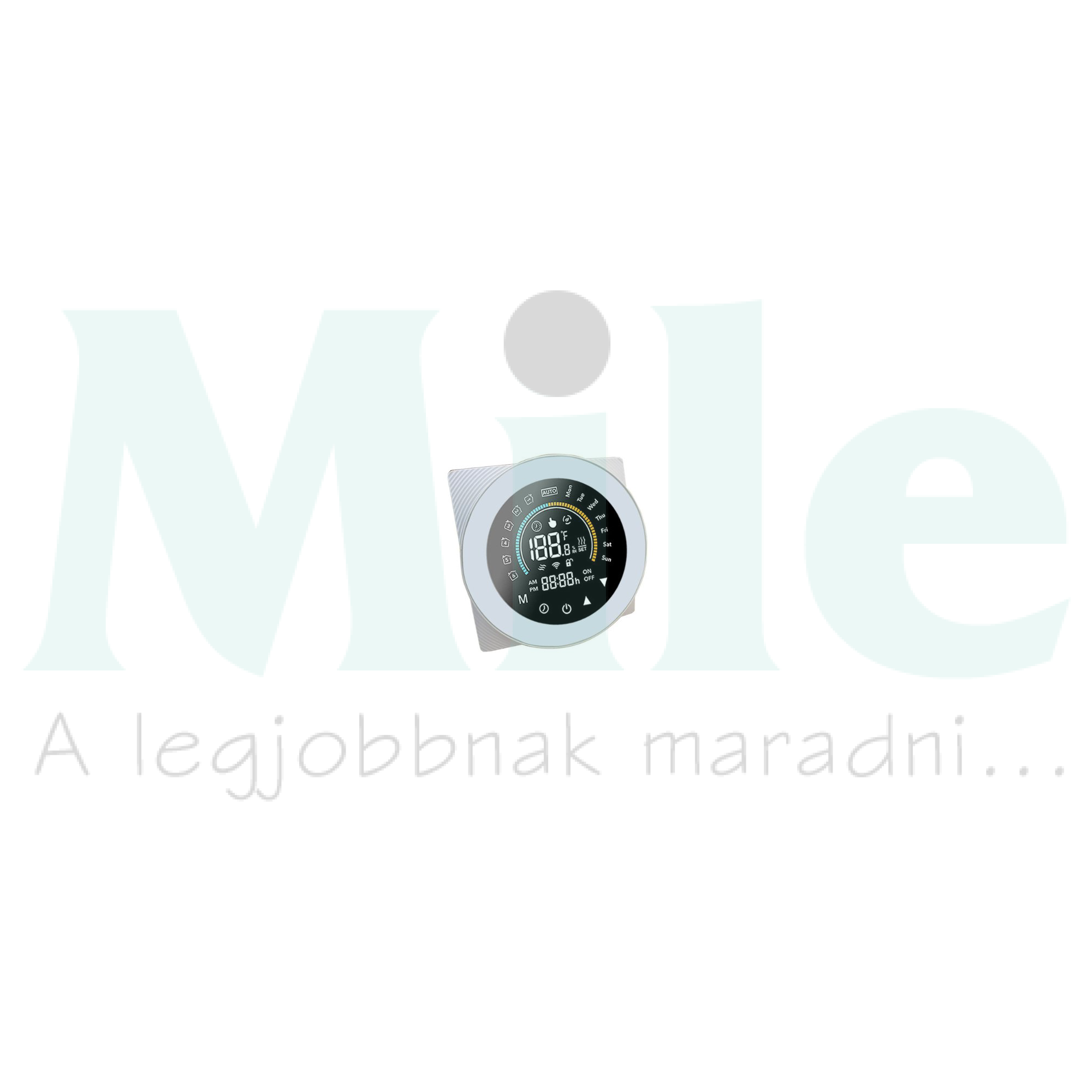 SmartWise WiFi-s termosztát COLOR ´C´ típus feszültségmentes kapcs. színes kijelzővel fehér