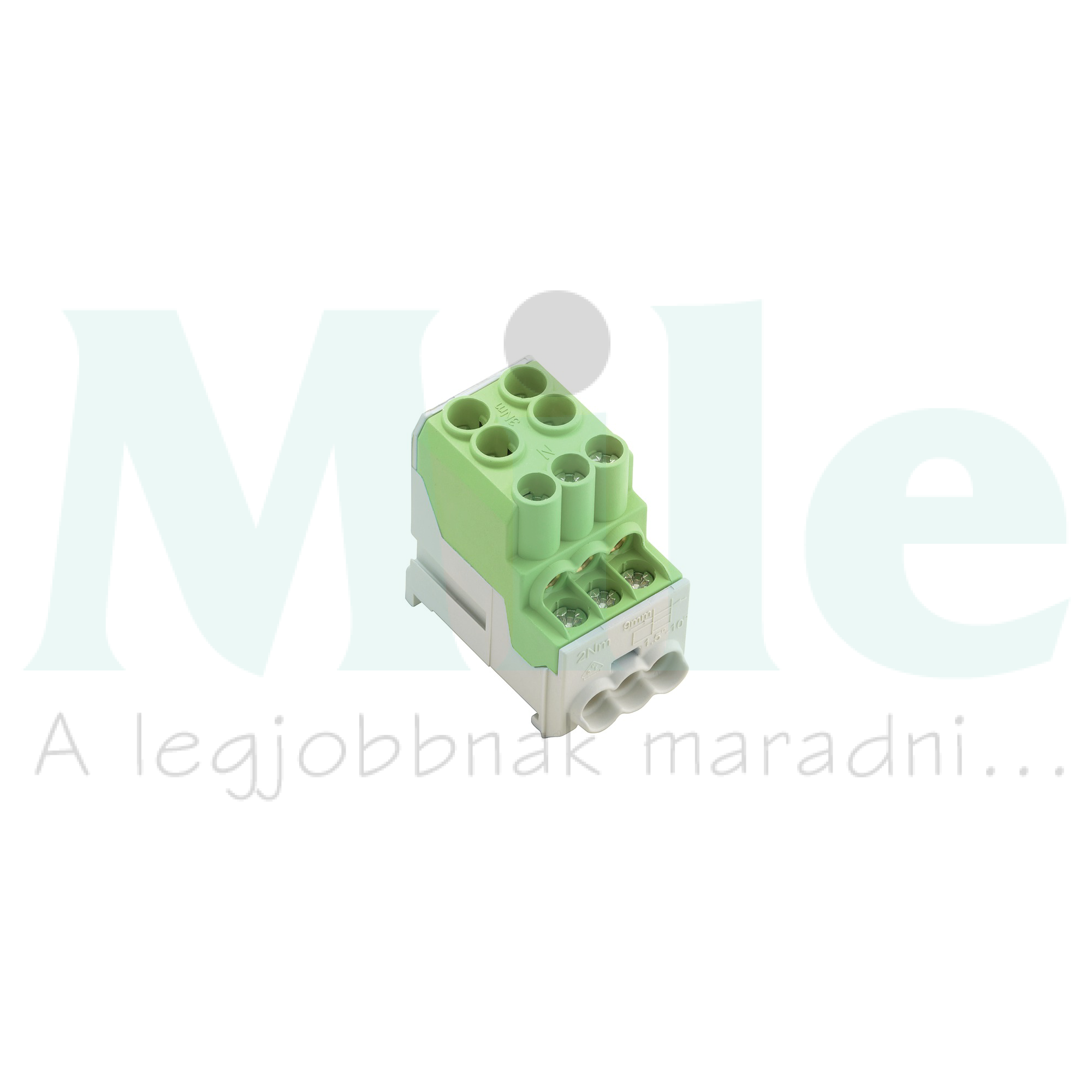 Sorkapocs elosztóblokk 100A zöld 2x25+6x10mm2 1-pólus 25mm2-vezetőér WPD 100 Weidmüller