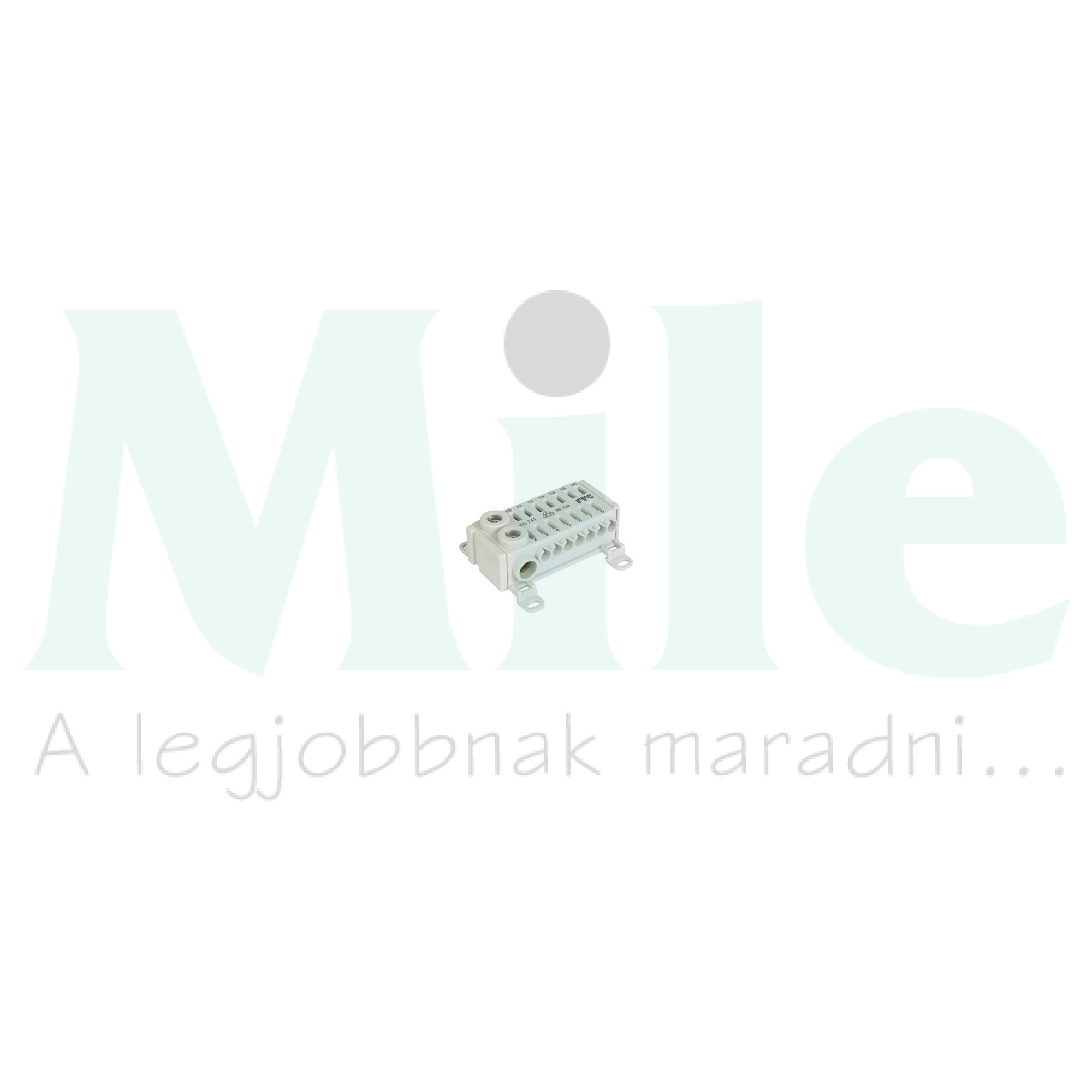 Sorkapocs elosztóblokk 75A 2x25csavaros+14x4mm2rugós szürke 1P 25mm2/ KS741 FTG