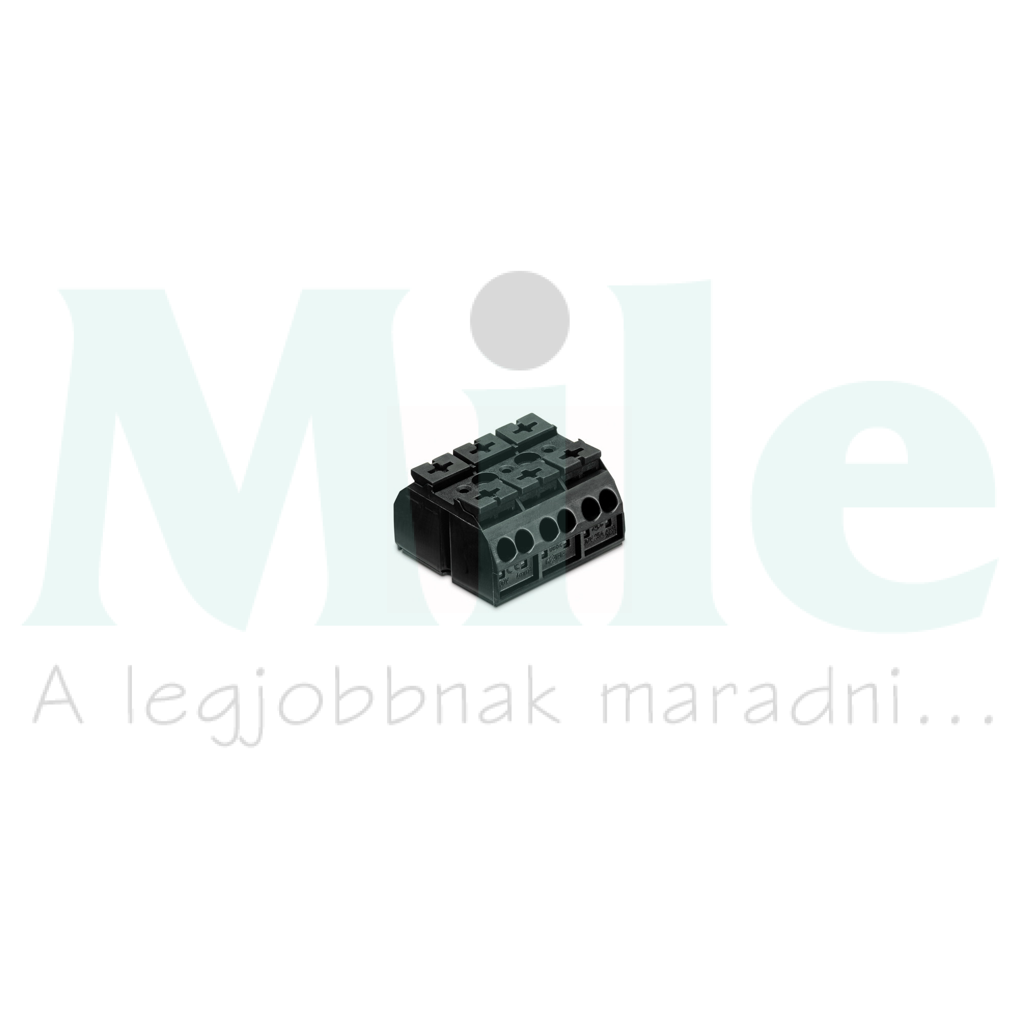 Sorkapocsblokk 3x4mm2 fekete 3P csavaros 3csatl./<6mm2 WAGO