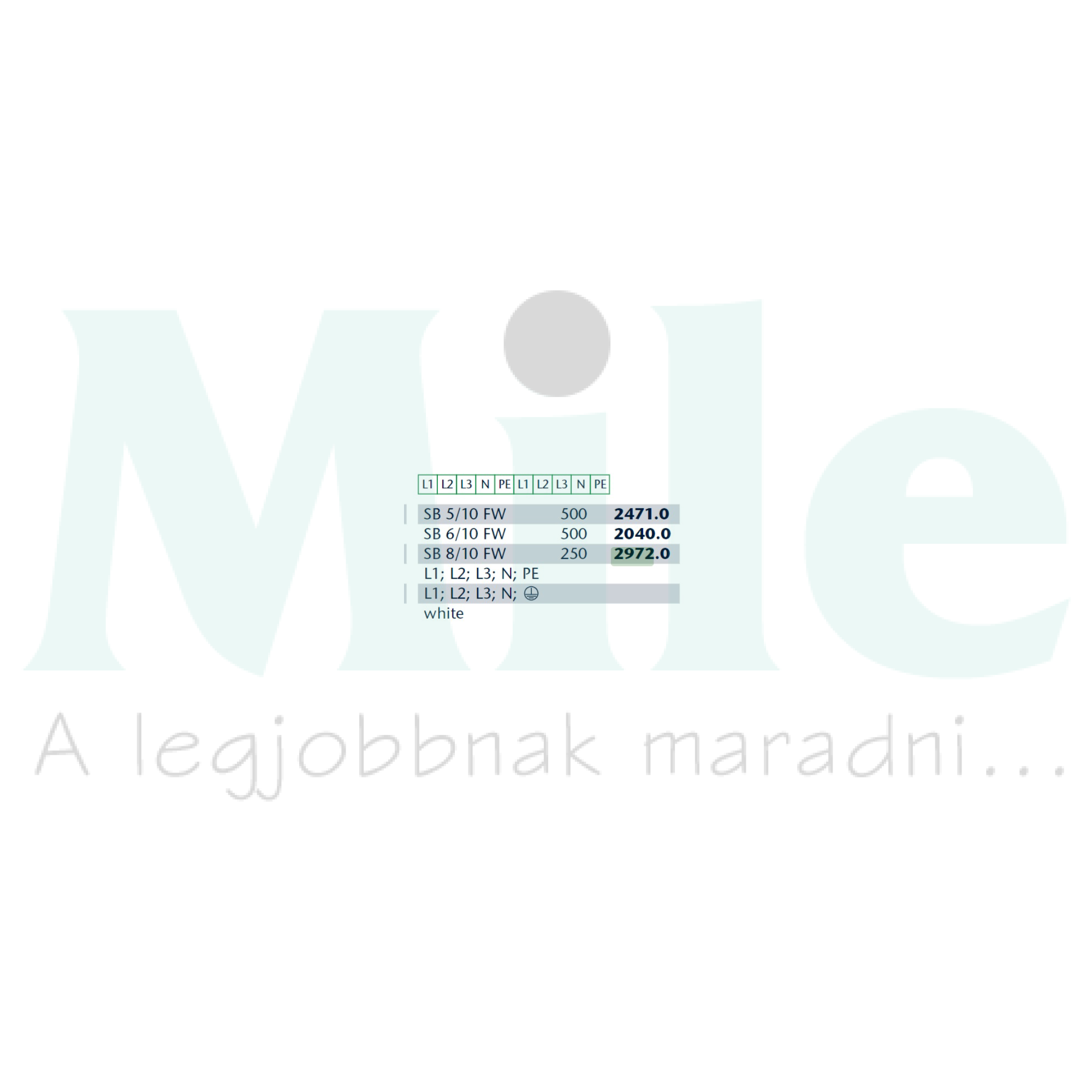 Sorkapocsjelölő csík L1,L2,L3,N,GND vízszintes fehér 8mm-modultáv SB 8/10 FW CONTA-CLIP