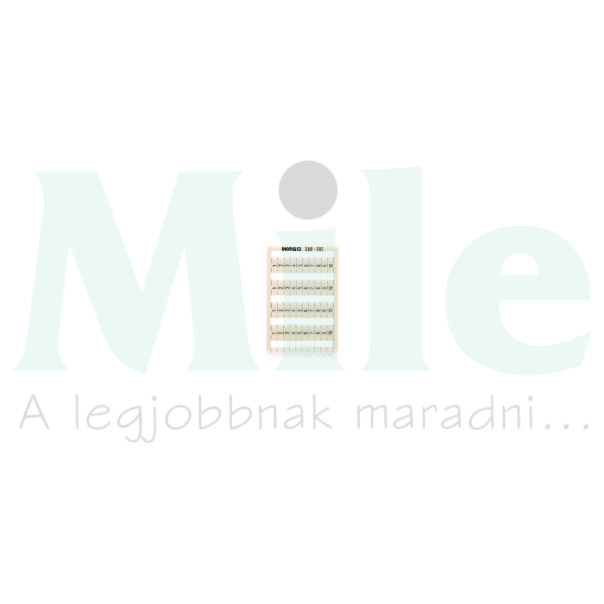 Sorkapocsjelölő lap 1-10 függőleges fehér 4mm-modultáv WAGO