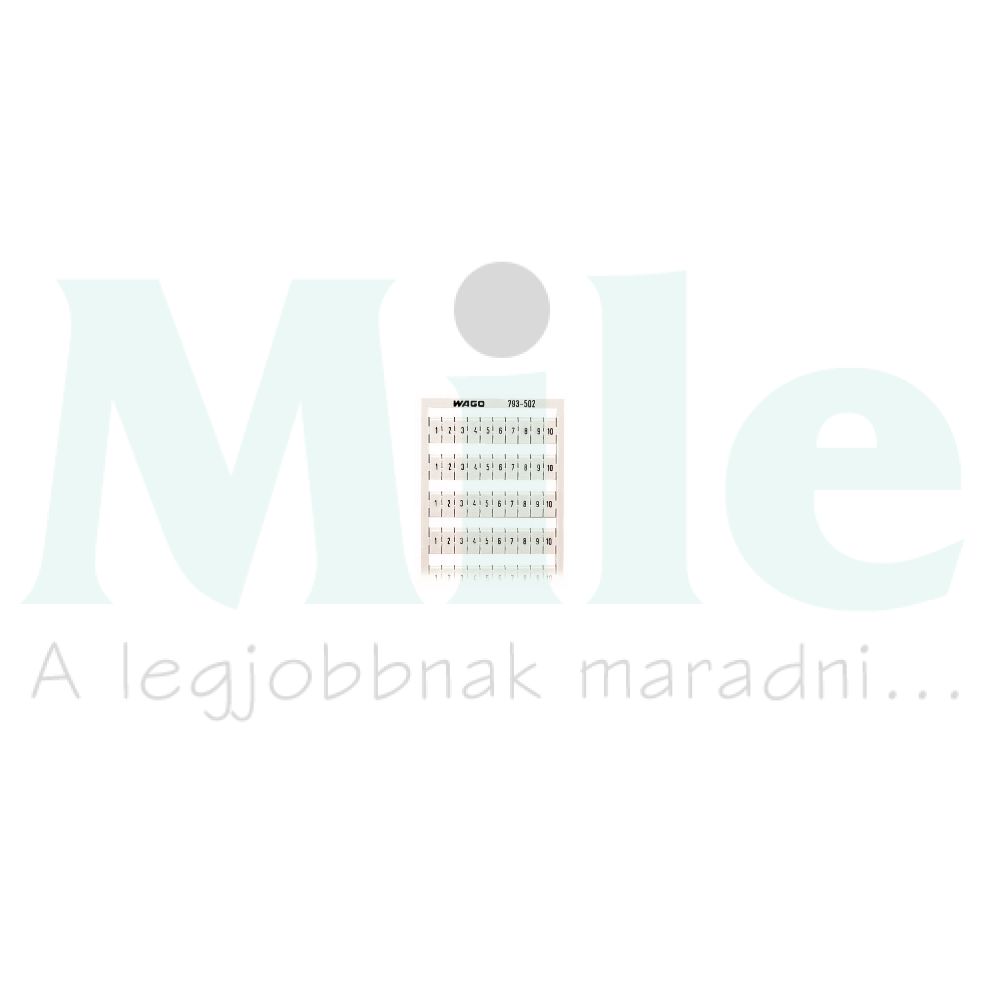 Sorkapocsjelölő lap 1-10 vízszintes fehér 5mm-modultáv WAGO