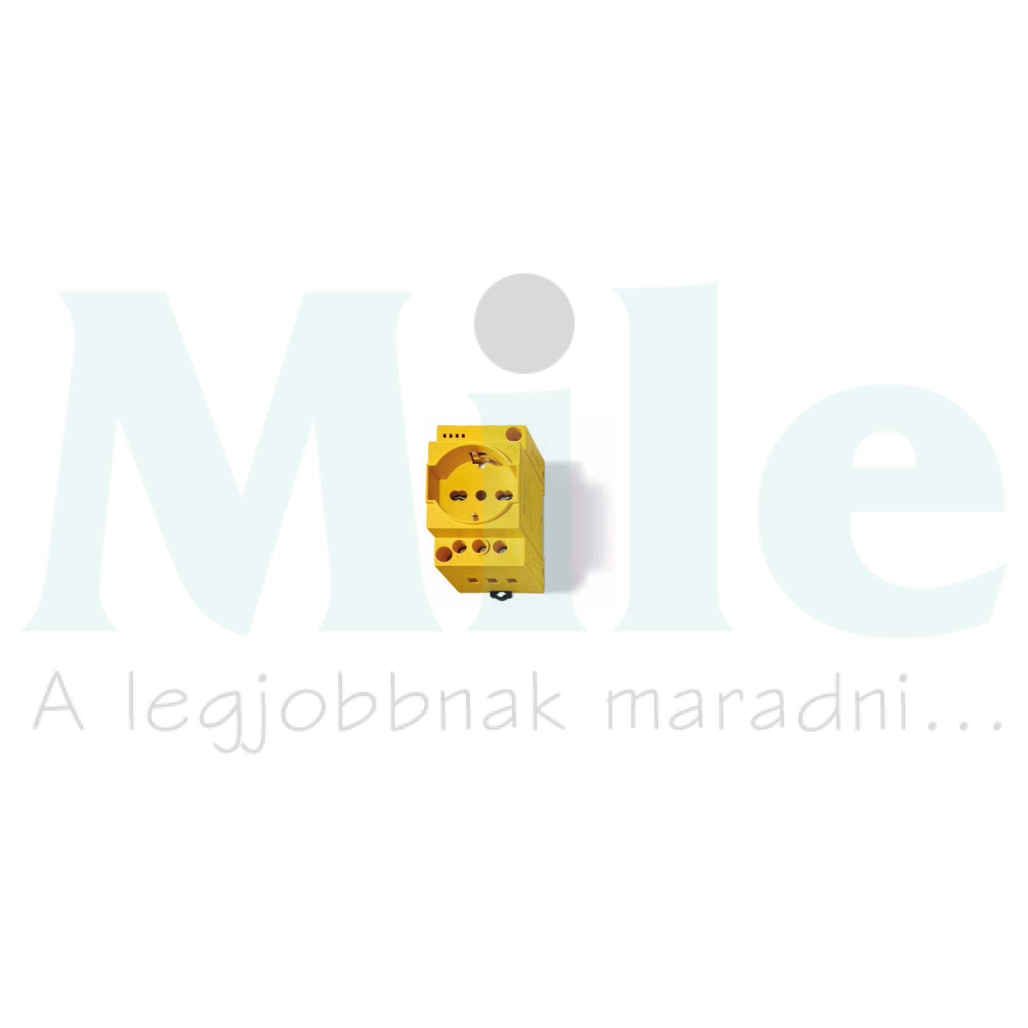 Sorolható dugalj Shuko+Bipasso(IT) földel 16A/230Vt sárga csavaros 7U.00.8.230.0002 FINDER