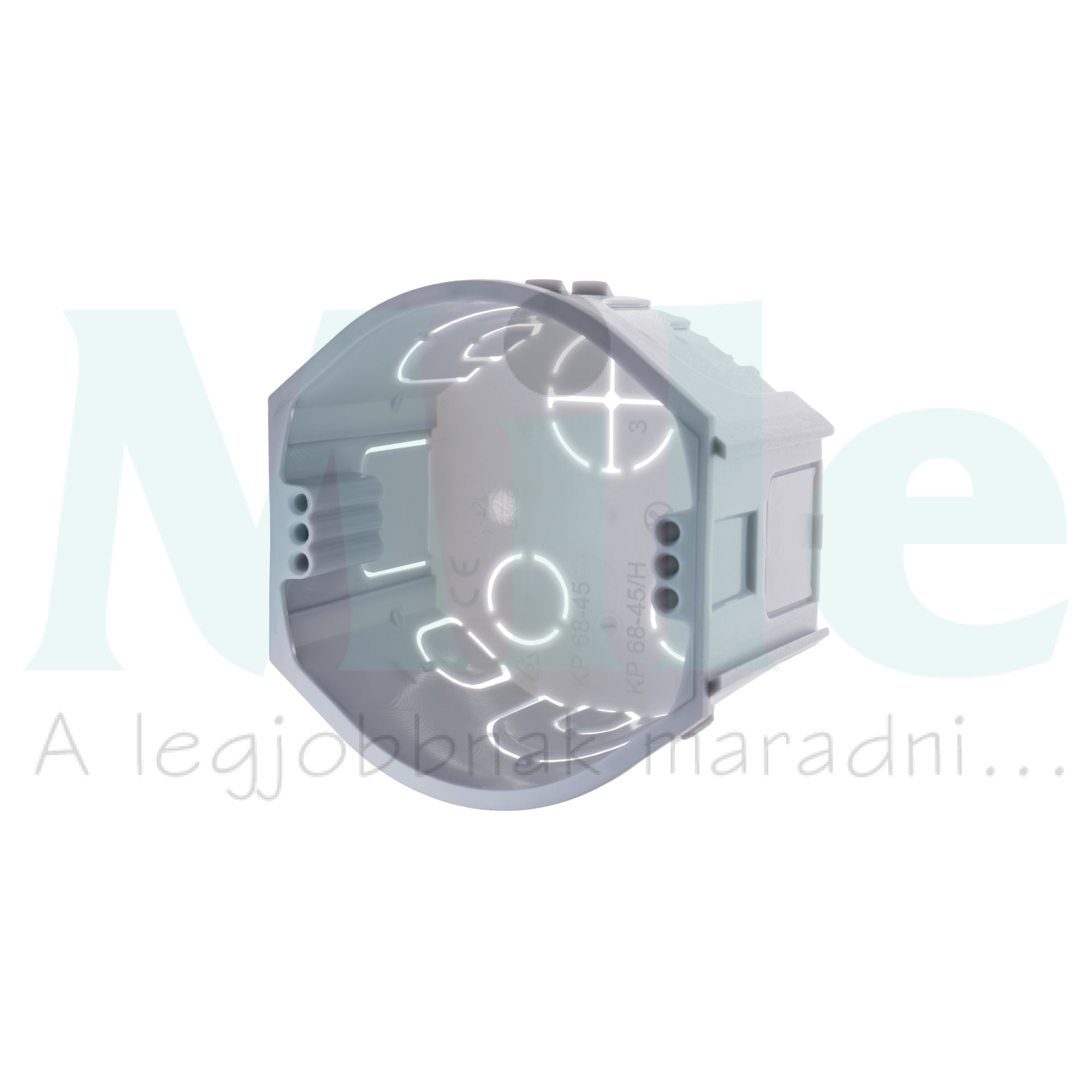 Süllyesztett szerelvénydoboz 1-es kerek 73mm-átmérő műanyag szürke csavarral 44mm-b.mély KP KOPOS