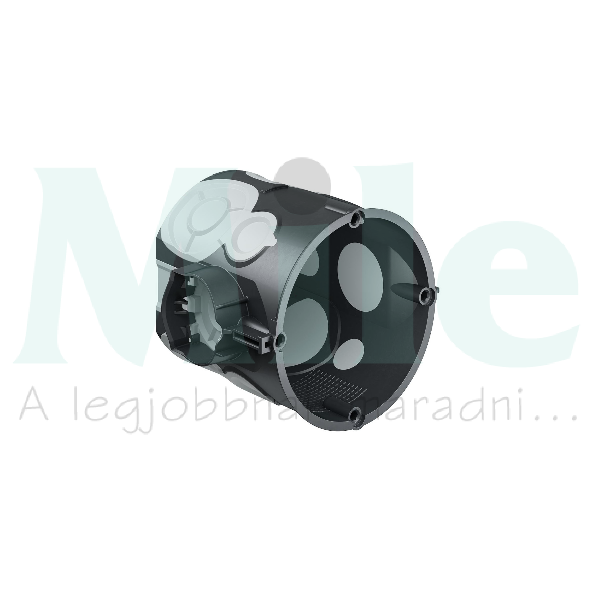 Süllyesztett szerelvénydoboz gumis 1-es kerek 60mm-átmérő műanyag fekete ECON 15 KAISER