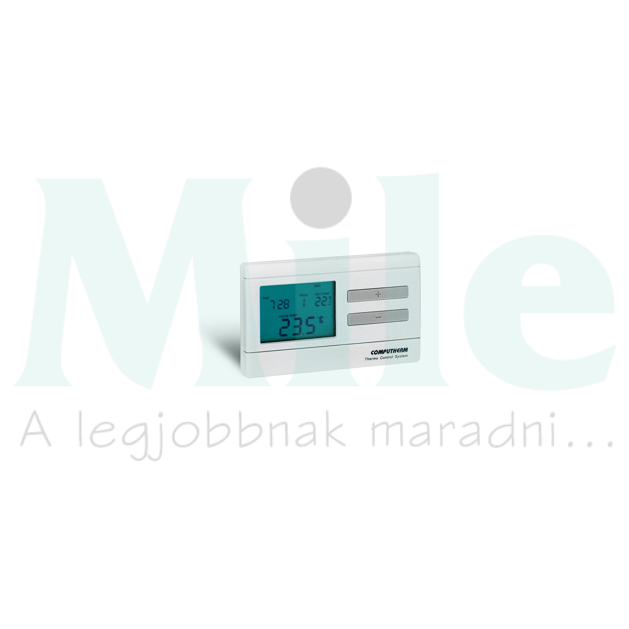 Szobatermosztát programozható LCD +2xAA1,5V-elem digitális 5-40°C 8A 230V elektronikus QUANTRAX