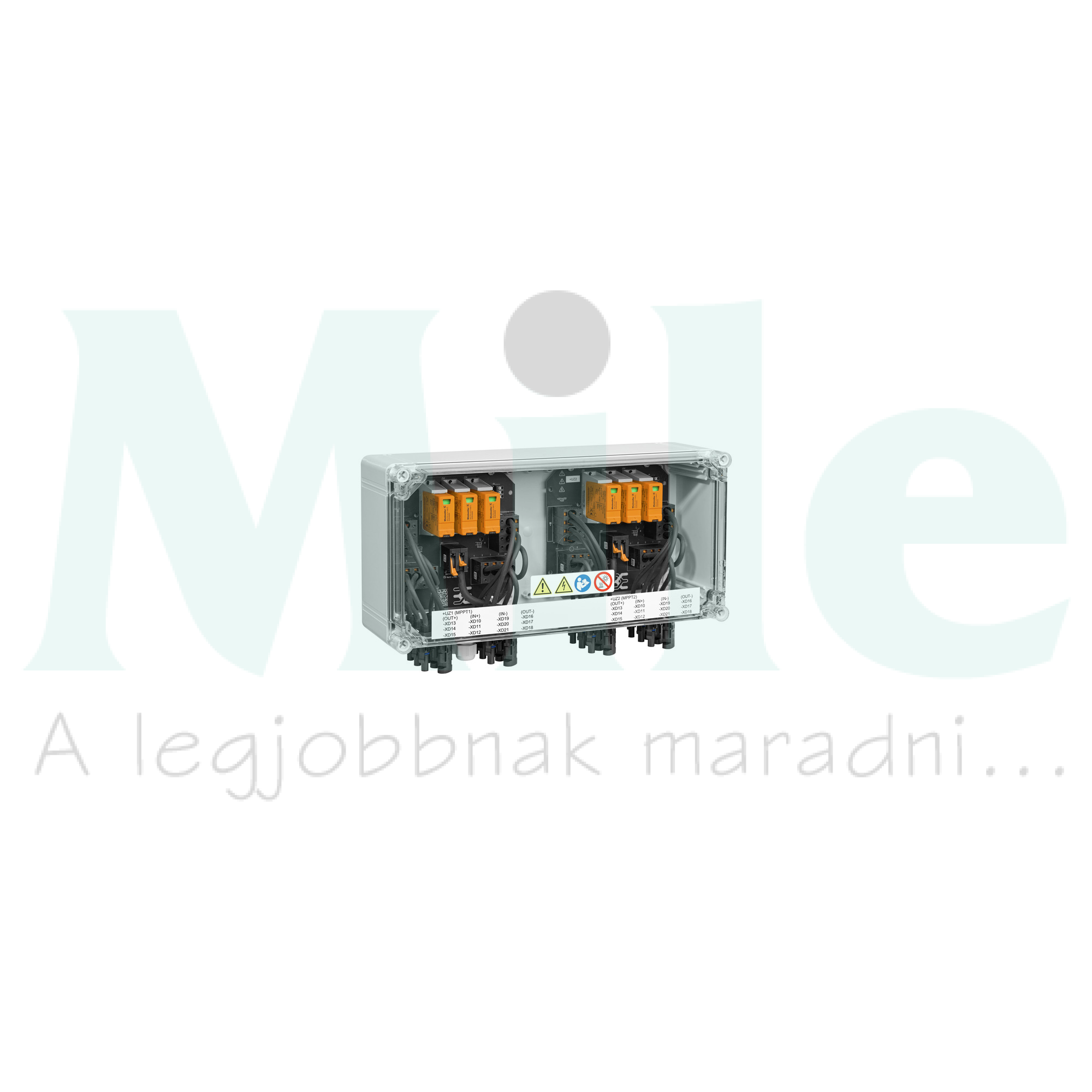 Szolár DC elosztó komplett 1kV 2MPP II-túlfesz 6x2-MC4 IP65 PVN DC 3I 3O 2MPP SPD1R WM4 11 Weidm