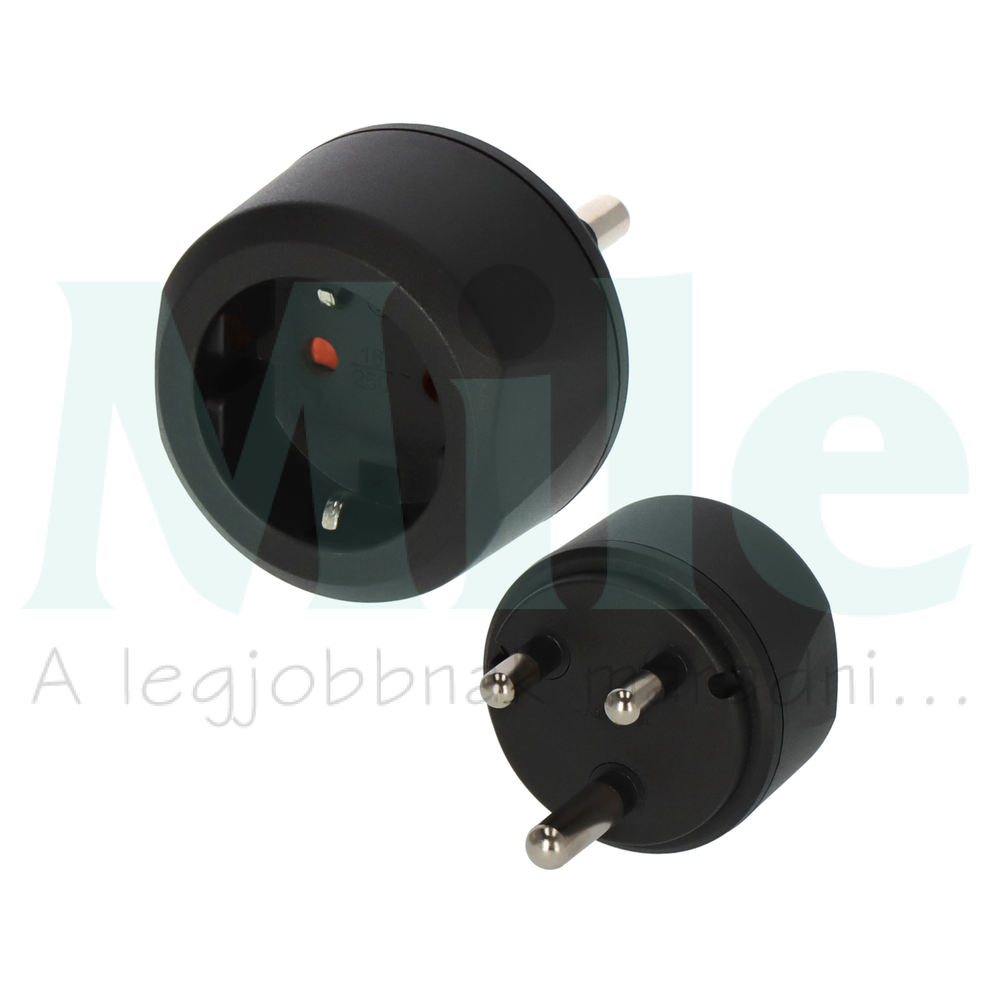 Utazó adapter DIN(F)->IN(D)/ZA(M) fekete 16A 250V (Indiába/Dél-Afrikába) BRENNENSTUHL LECTRA