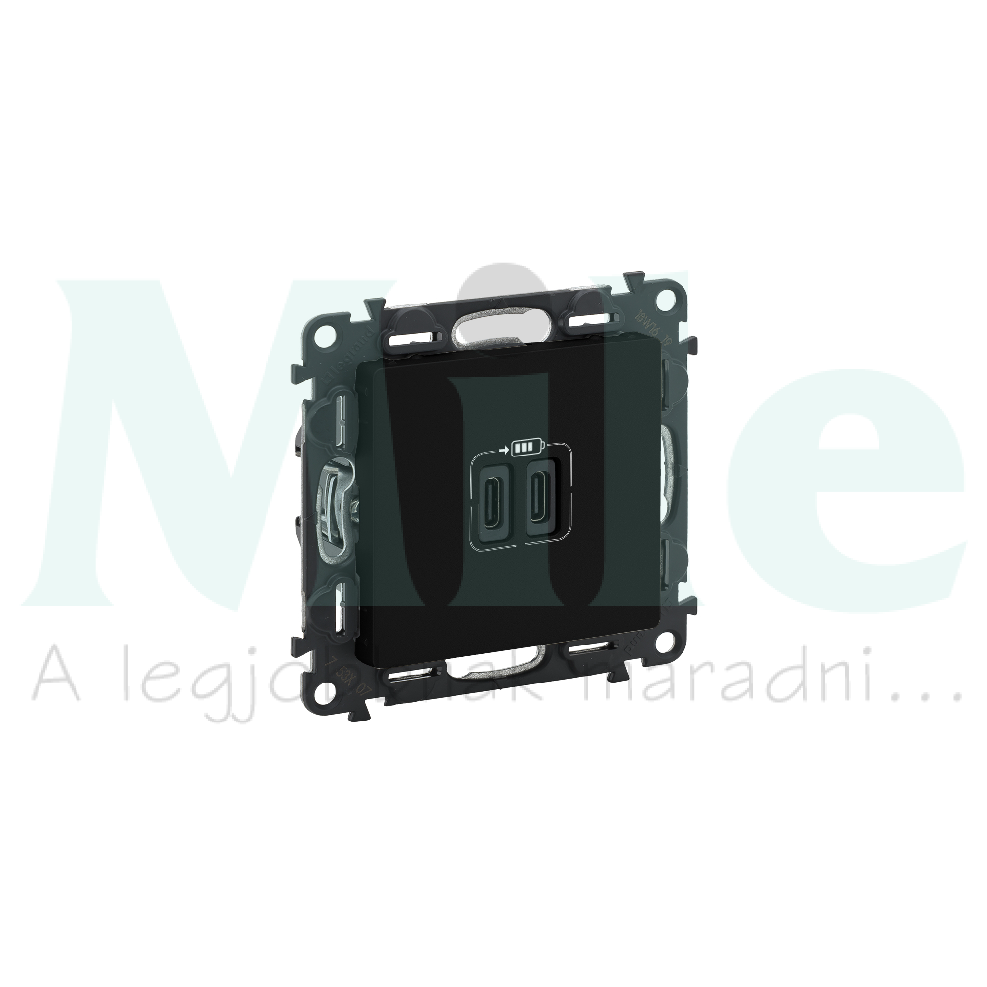 ValenaLife USB töltőaljzat C+C 2/ki 3000mA-max. 5V süllyesztett fekete LEGRAND