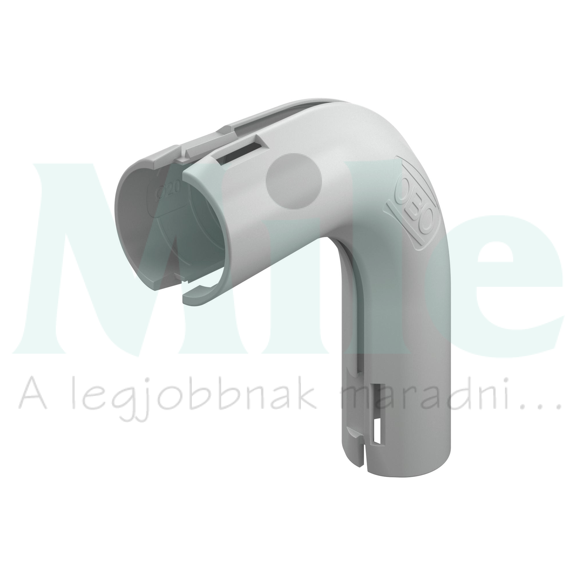 Védőcső könyök M20 kinyitható PP IP44 90° összedugható Quick-Pipe 3000 BMS M20 LGR OBO-BETTERMANN