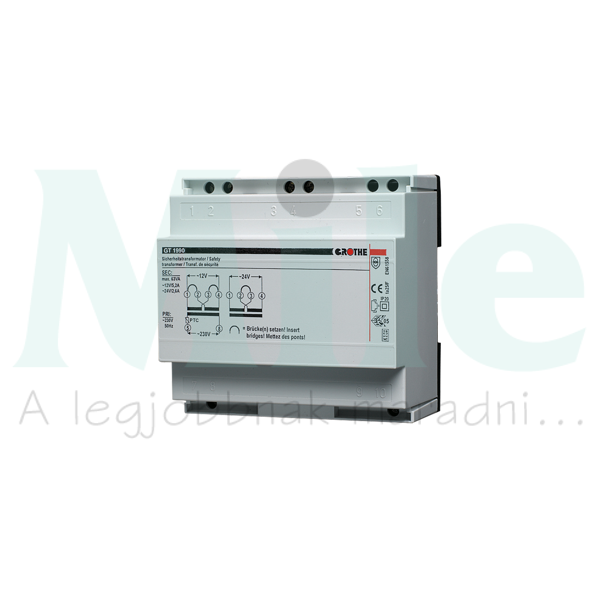 Biztonsági transzformátor 1F 63VA sorolható GT 1990 GROTHE