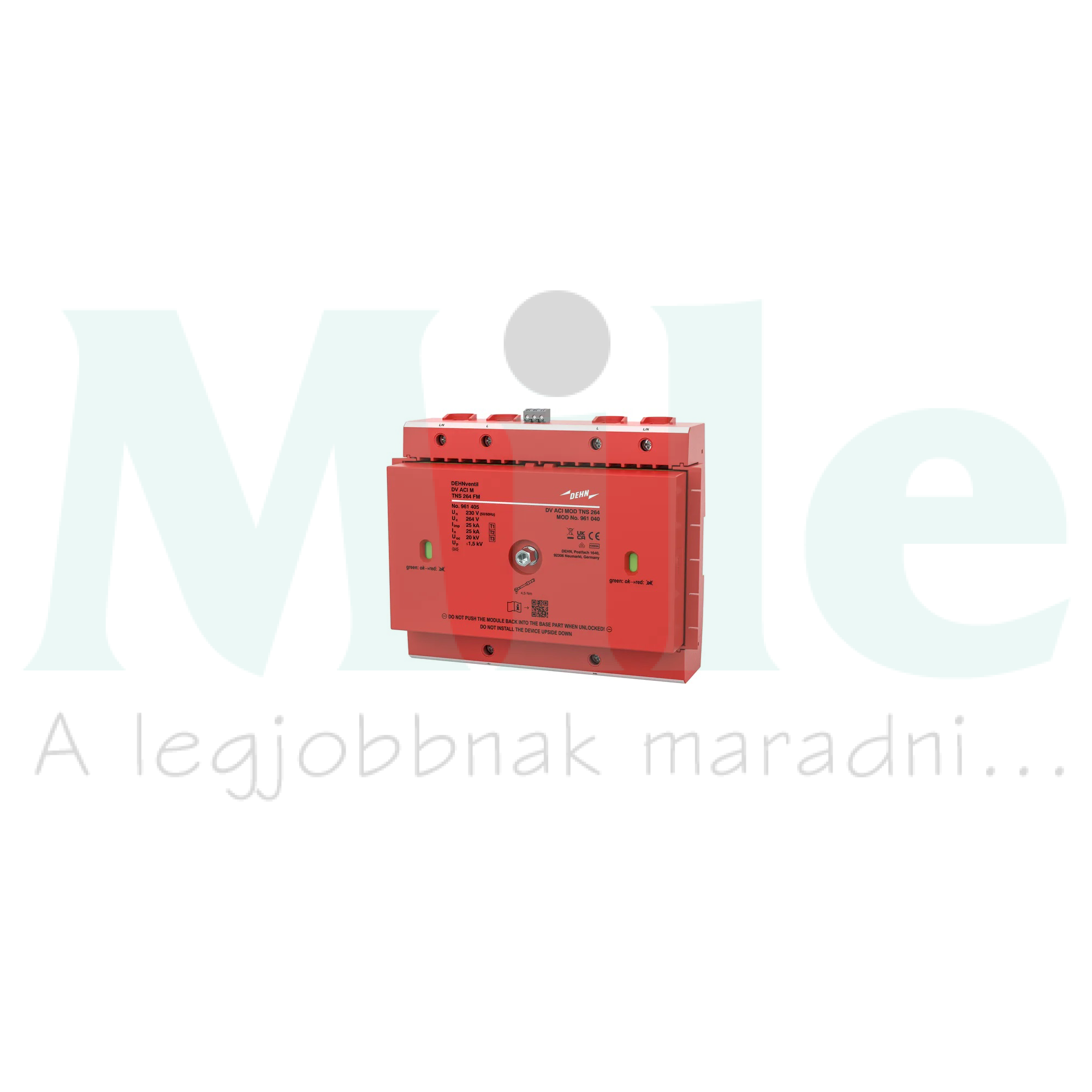 Villámáram-levezető kombi DEHNventil 4P TN-S 230V/AC 100kA-imp(10/350) DV ACI M TNS 264 FM DEHN