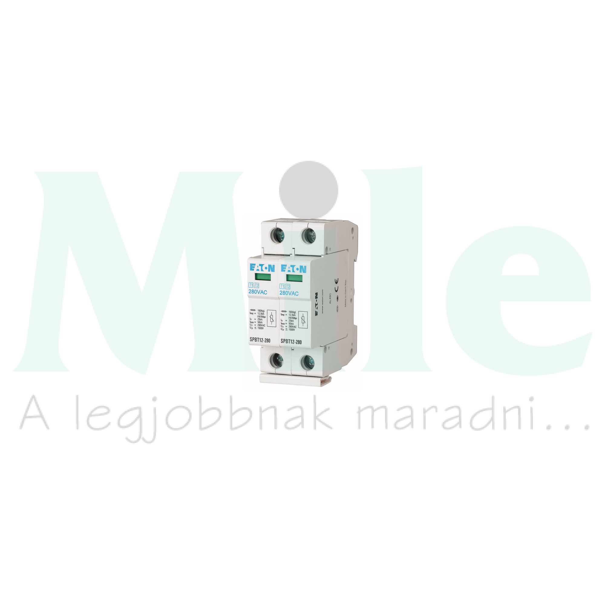 Villámáram-levezető kombi készlet 2P T1+T2 TN 280V/AC 2M 12.5kA-imp(10/350) SPBT12-280/2 EATON