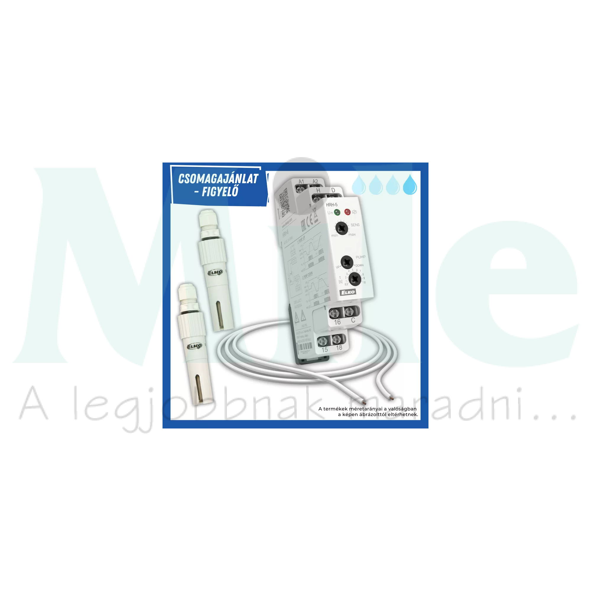 Vízszintfigyelő szett HRH-5 +2xSHR-2 +30m-vezeték 230V50Hz Elko EP