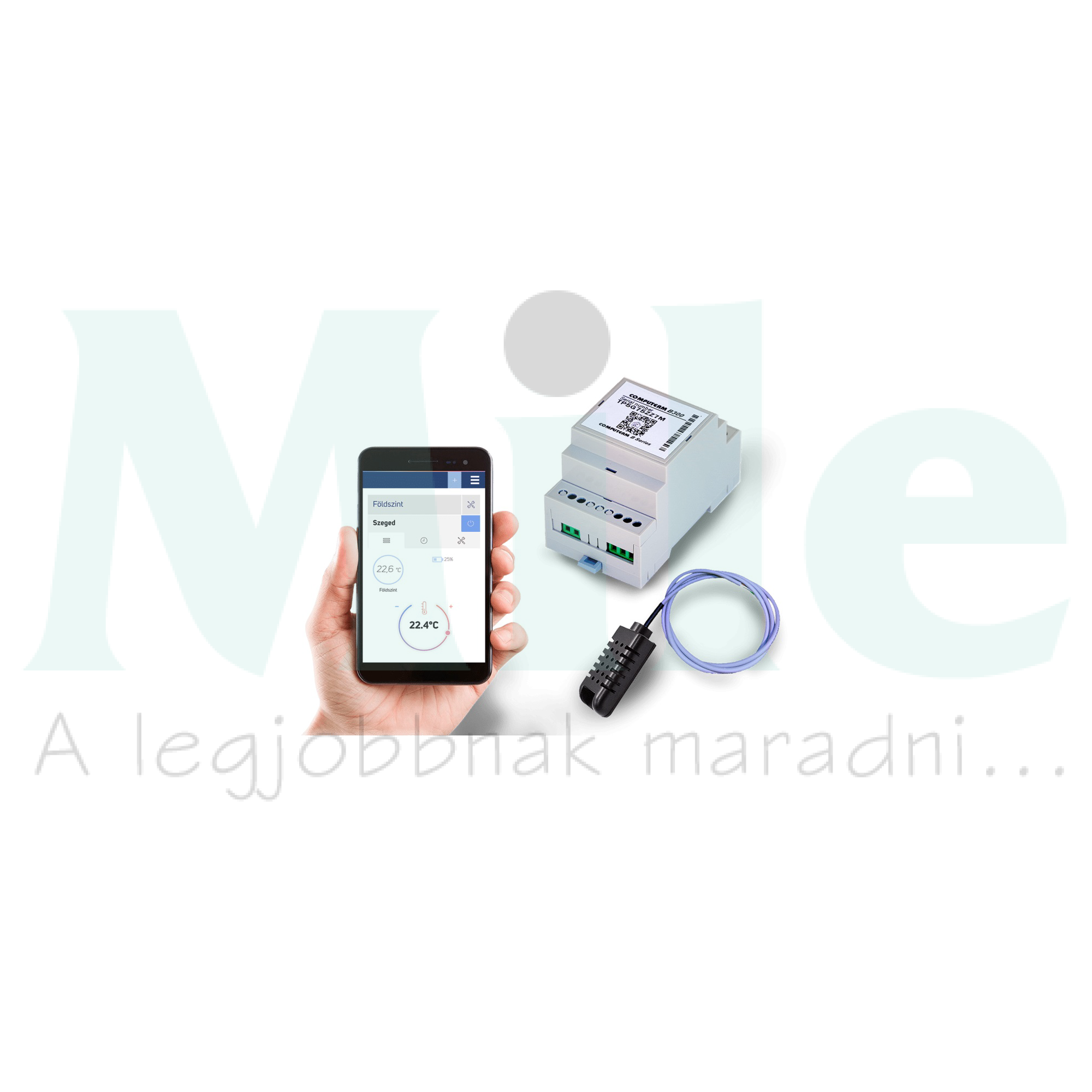 WiFi okostermosztát vezetékes TS-sínre vezetékes -hőérzékelővel kalapsínre IP20 QUANTRAX