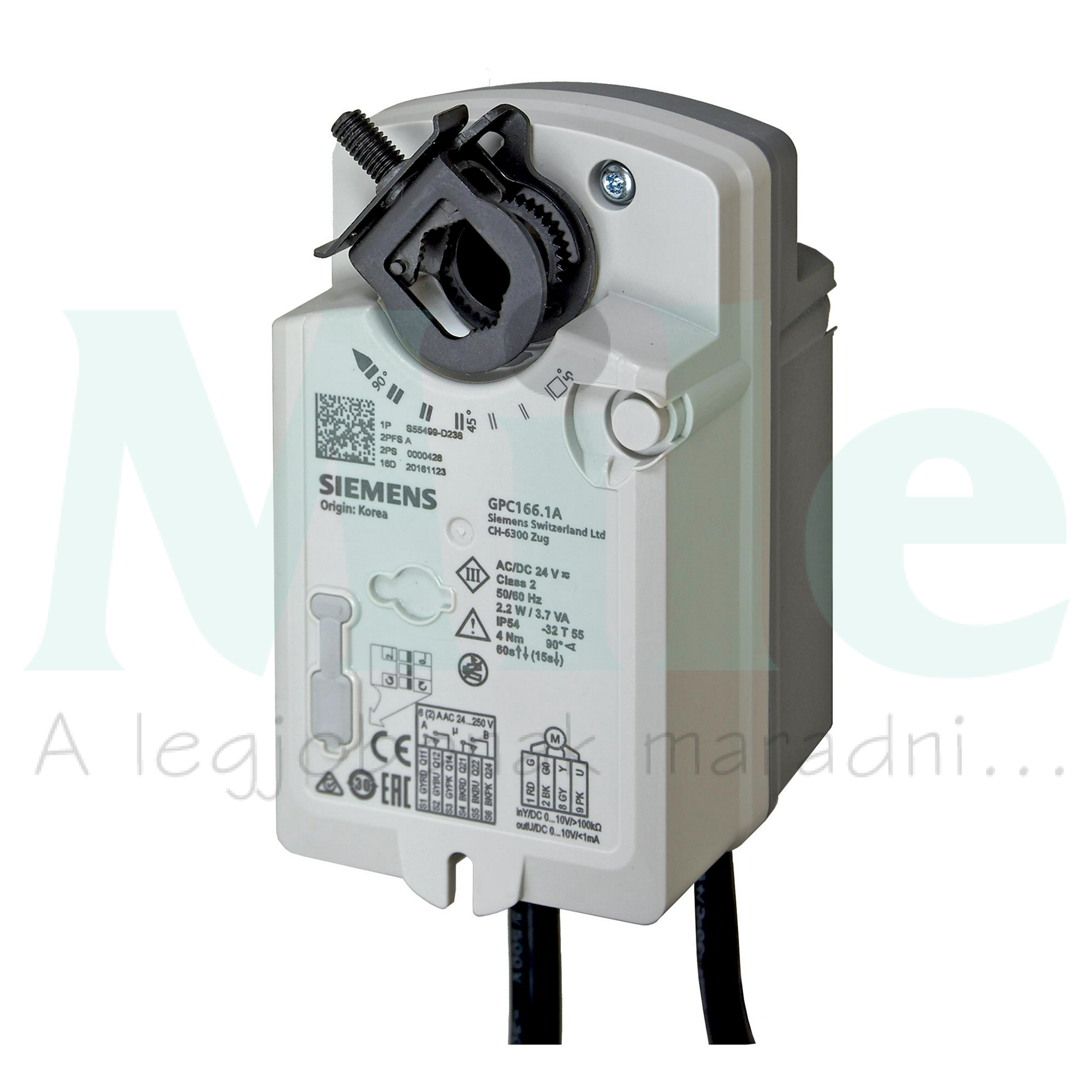 Zsalumozgató rugós/vészállásos 4Nm 60s 24VAC/DC forgó nyit/zár 3-pontos 2végáll.kapcs GPC SIEMENS