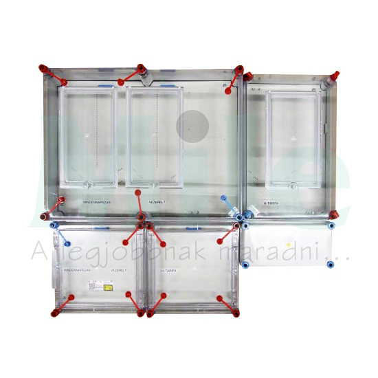 1/3F mérőszekrény 1xM80+1xV32+1xH63A szabadvezetéki 1-szintes 3M HB333KSZ-U(HEN24.E121) Hensel