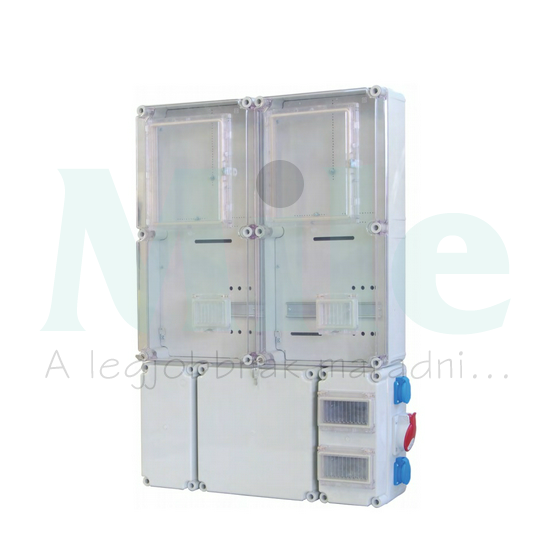 1/3F mérőszekrény 2mérős EON kombi. EM-abl. k.zár r kábelfog. PVT EON 6090 Á-V KF-3Fi Csatári Pl