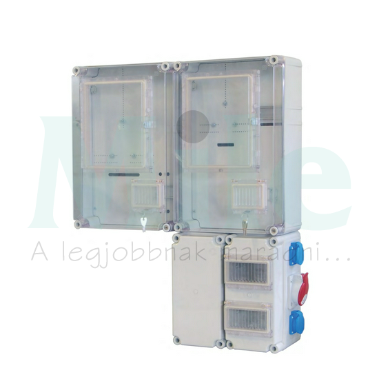 1/3F mérőszekrény 2mérős EON kombi EM-ablak k.zár kábelfog. PVT EON 6045 Á-V KF - 3D Csatári Pla