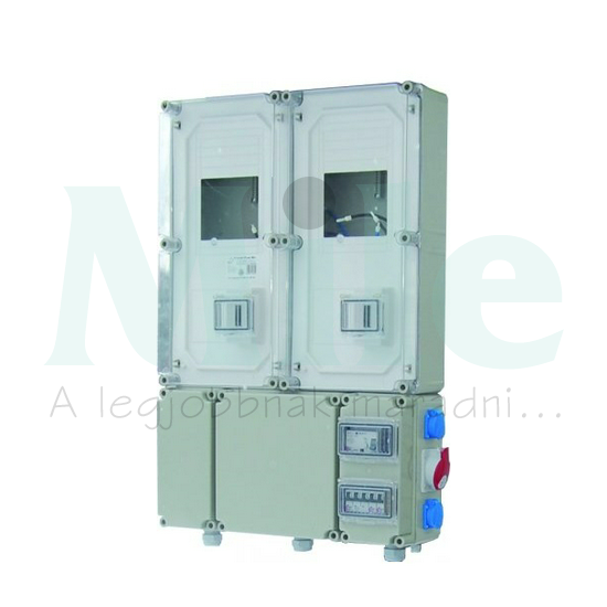 1/3F mérőszekrény 2mérős kombinált +kábelfogadó 1-szintes 2M PVT 6090 Á-V KF - 3 D Csatári Plast