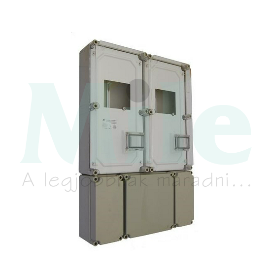 1/3F mérőszekrény 2mérős kombinált vezérelt +kábelfogadó 1-szintes PVT 6090 Á-V KF Csatári Plast