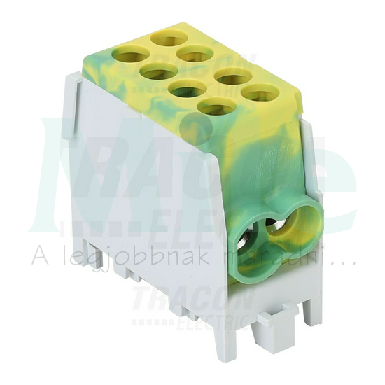 Fővezetéki leágazókapocs 101A/400VAC 2x2x2,5-25mm2 Al/Cu zöld/sárga 1P 25mm2 TRACON