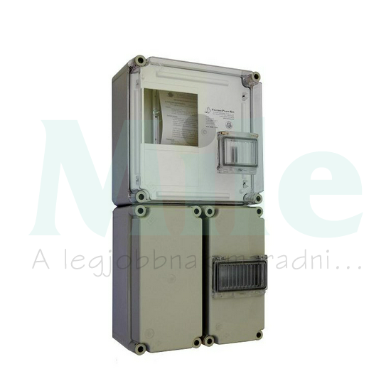 1F mérőszekrény +kábelfogadó+kismegszakítók 1-szintes 1-mérőhely PVT 3030 FO 1x6 ÁK Csatári Plast