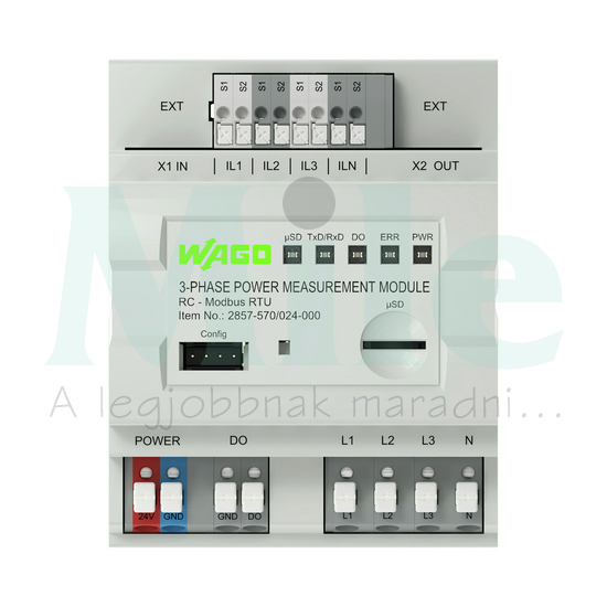 Teljesítmény távadó 3x400/690 V/RC Modbus RTU 3F kapcsolt kimenet konfigurációval WAGO