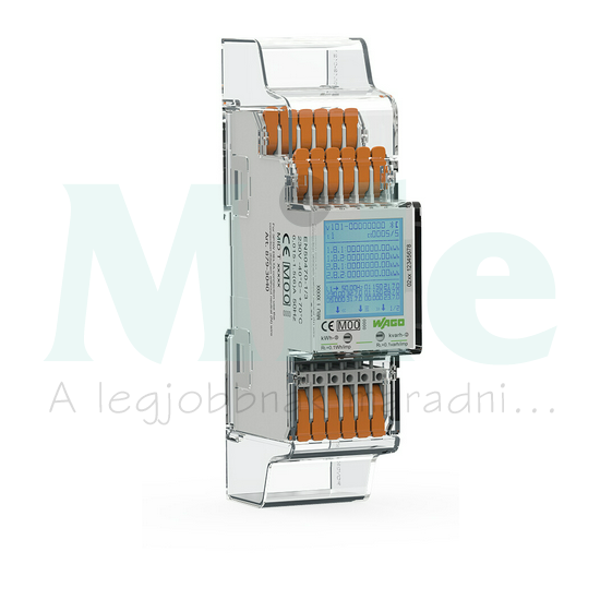 Sorolható fogyasztásmérő 3F LCD MID áramválátós 5A 230/400V 50H 2SO WAGO